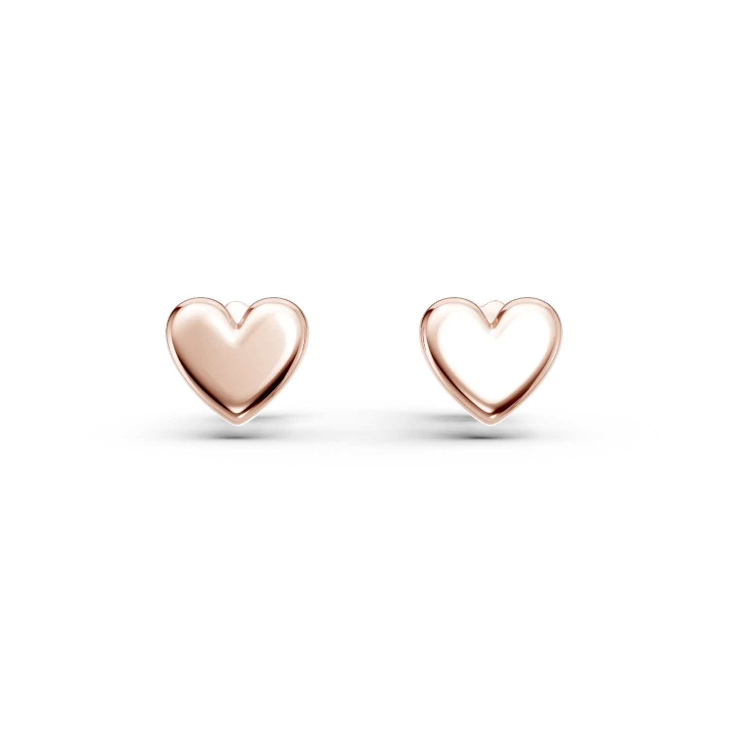 Rose gold heart earrings for children