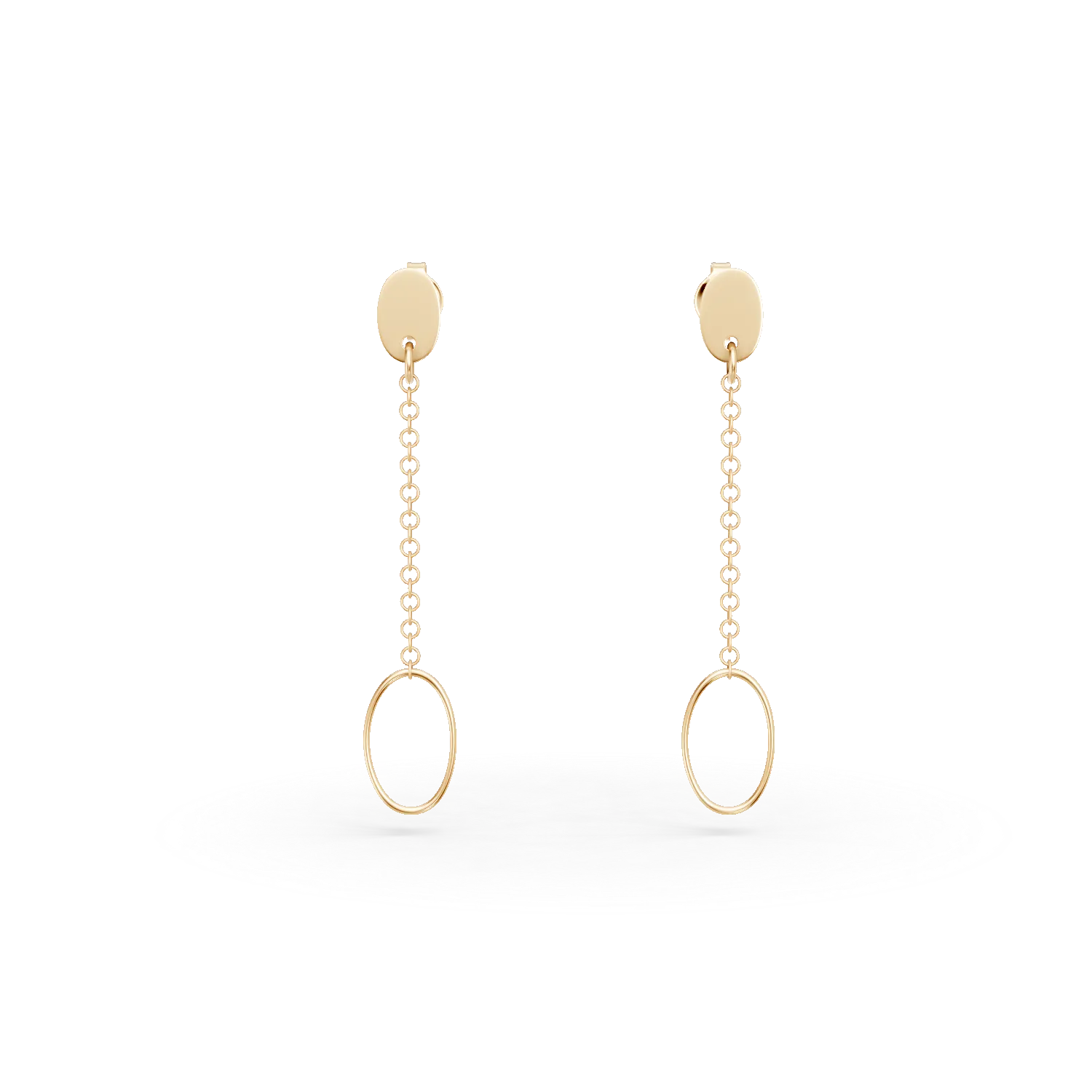 Yellow gold geometric earrings-194160