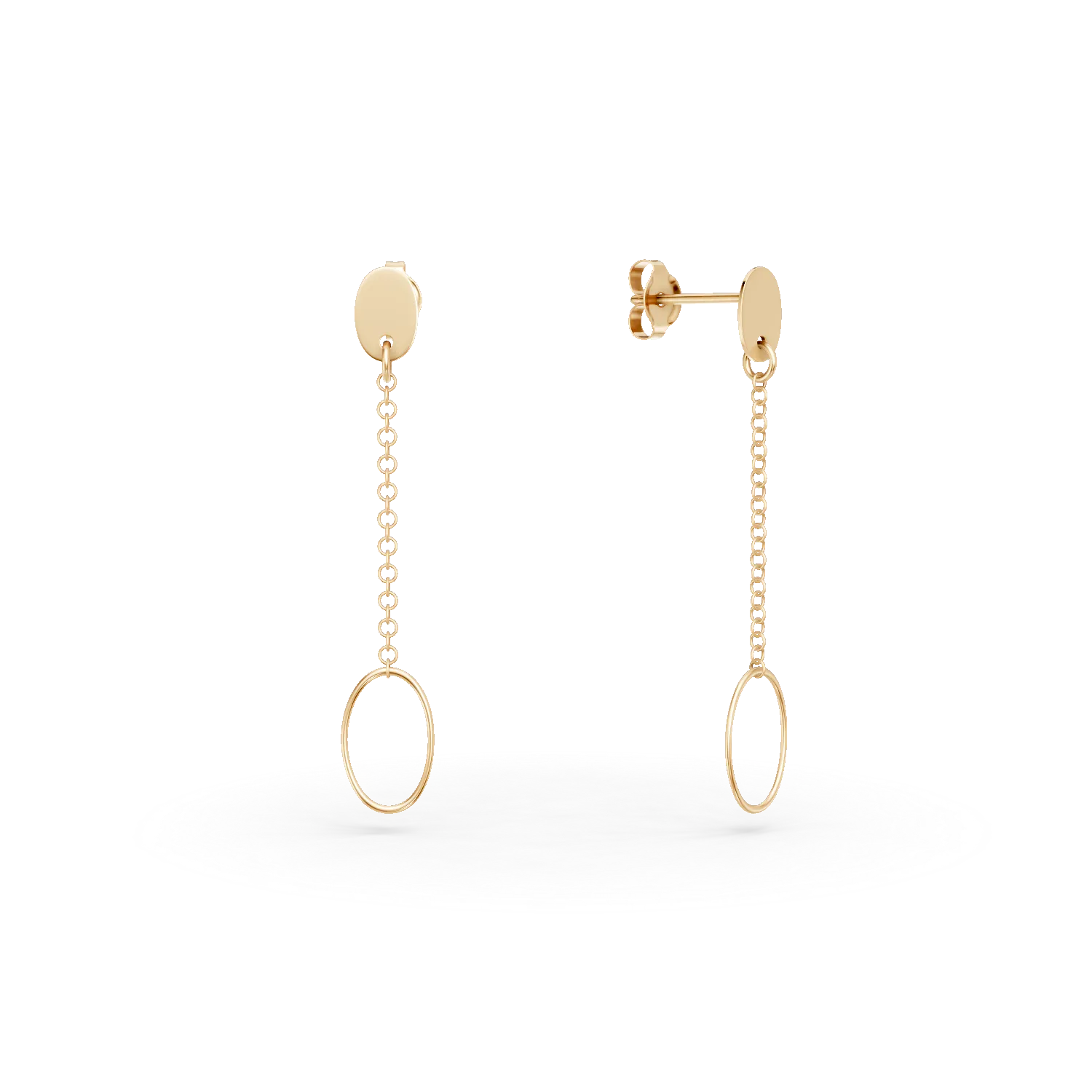 Yellow gold geometric earrings