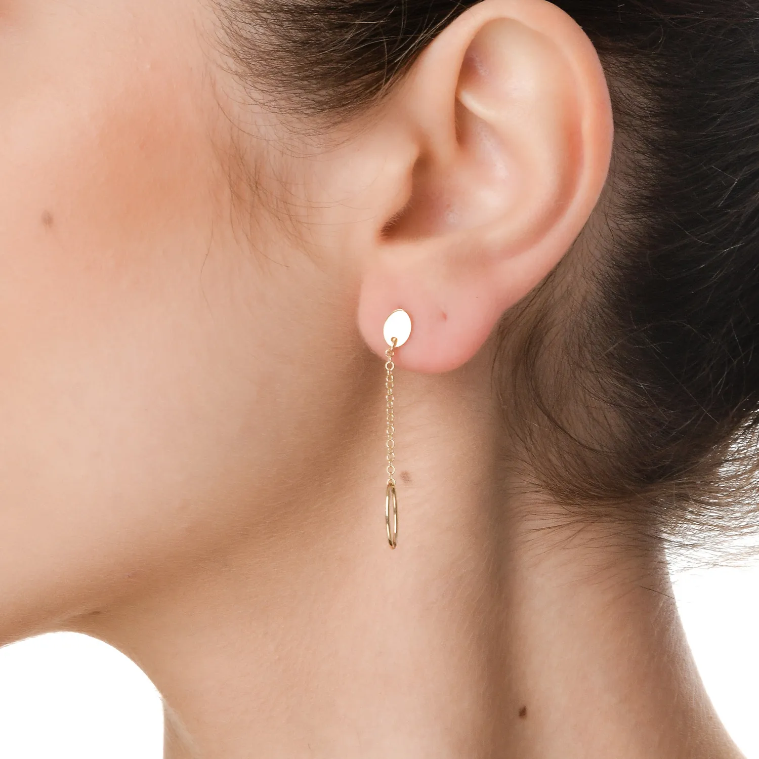 Yellow gold geometric earrings