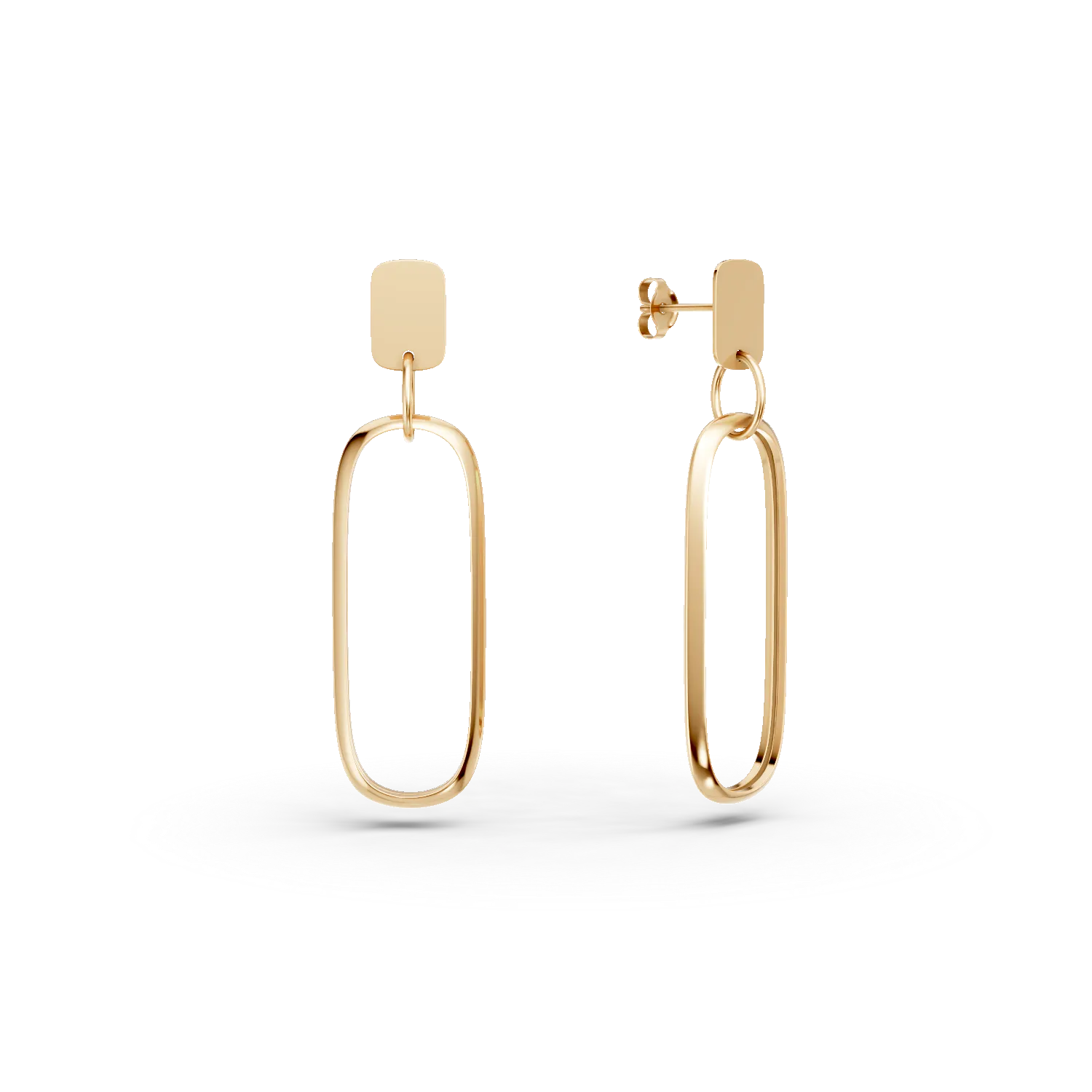 Yellow gold geometric earrings