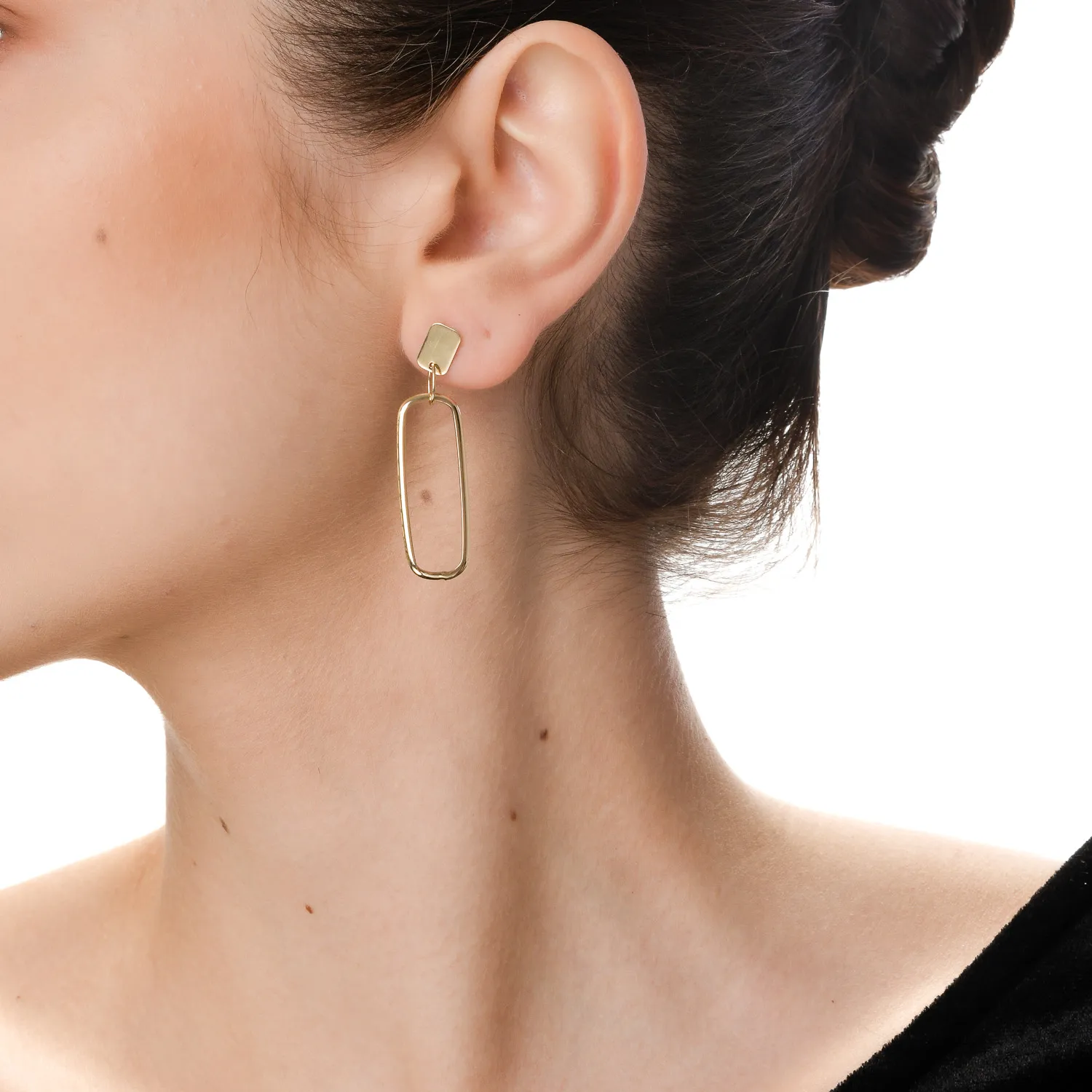 Yellow gold geometric earrings