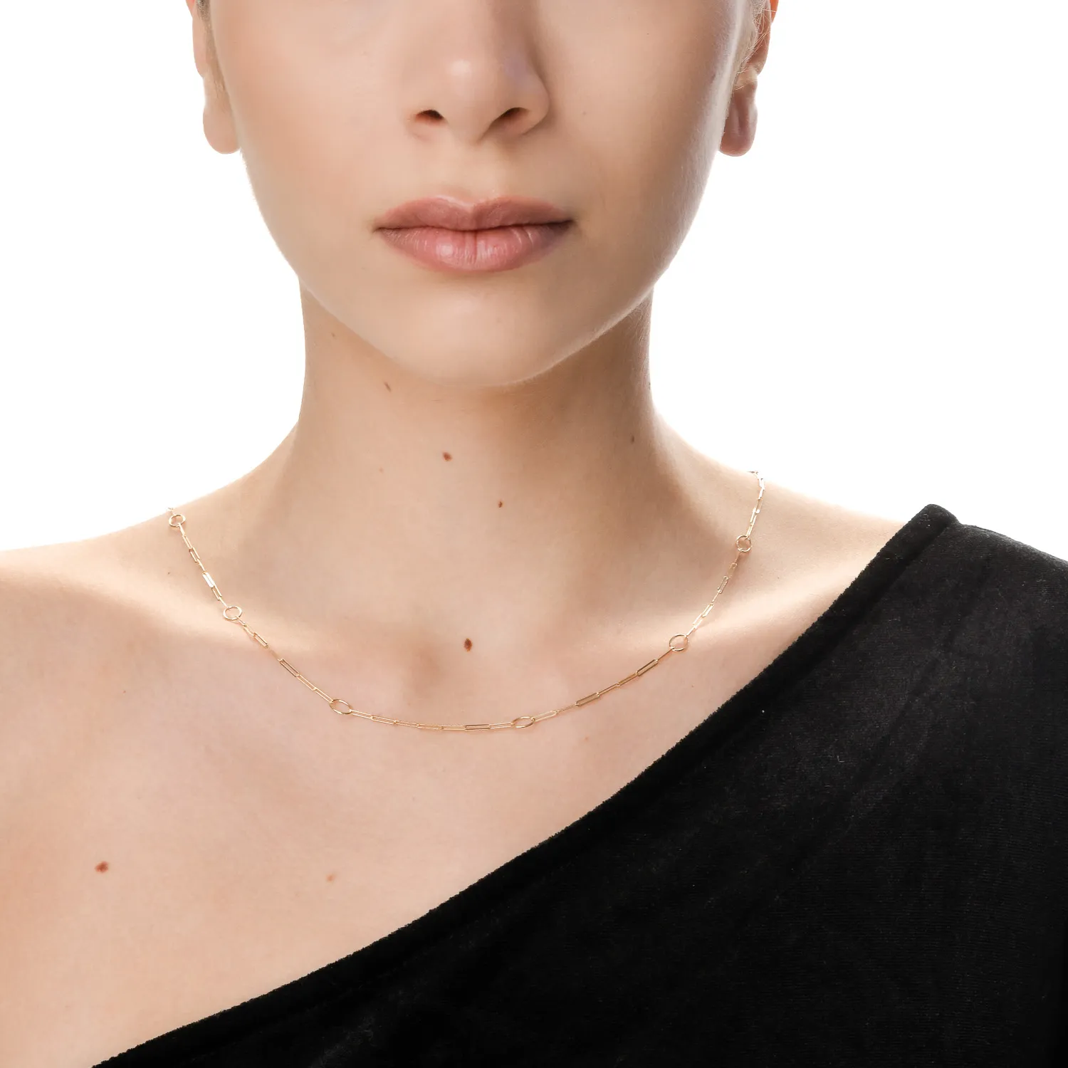 Yellow gold geometric necklace