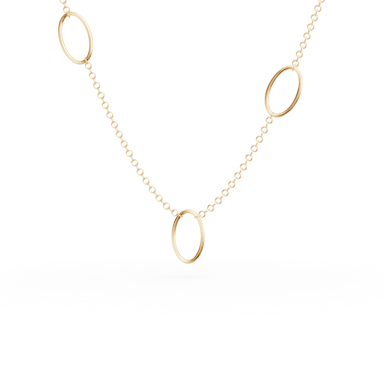 Lant cu pandantive geometrice din aur galben