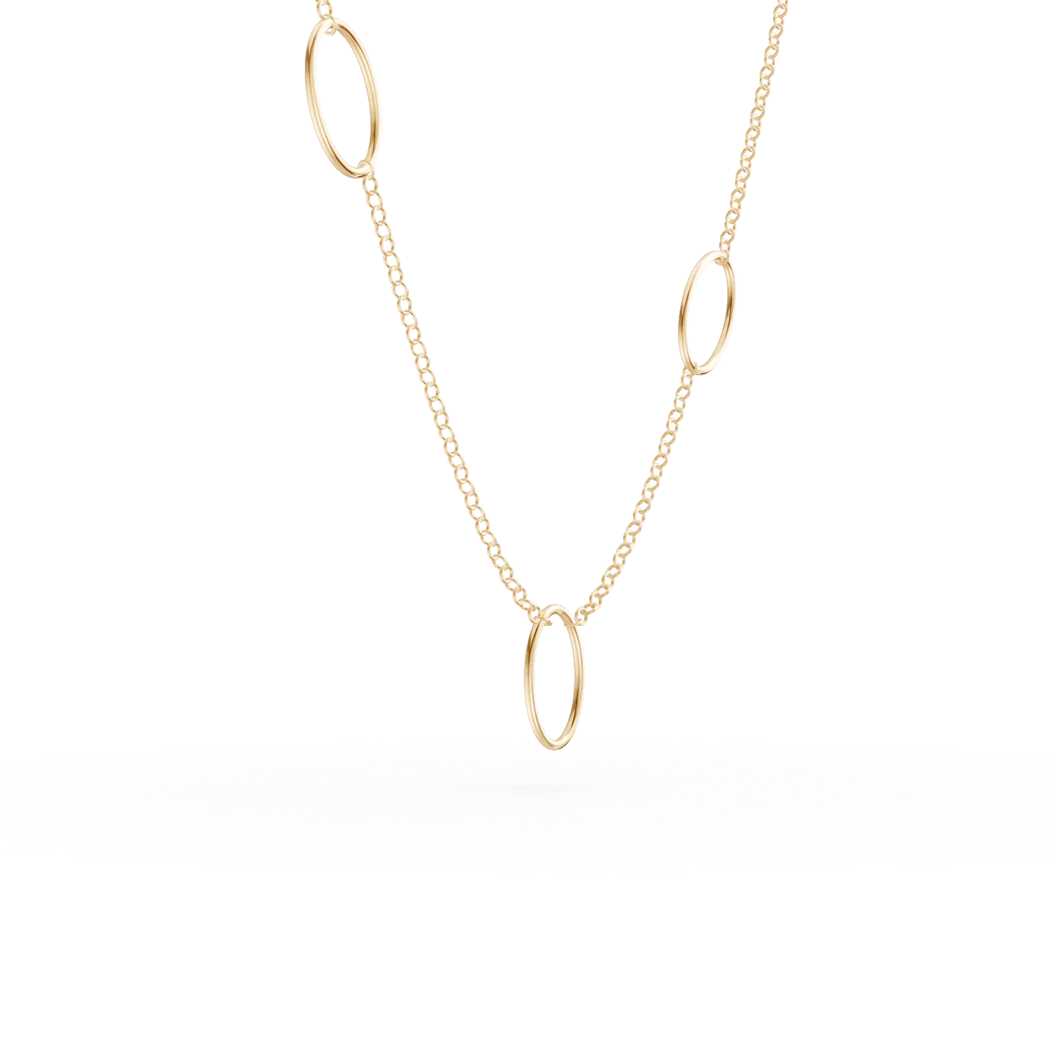 Lant cu pandantive geometrice din aur galben