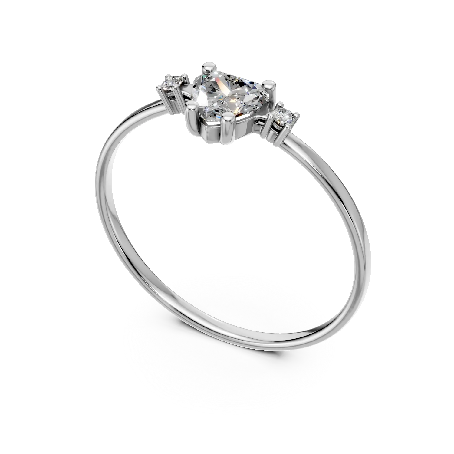 Inel din aur alb cu zirconii