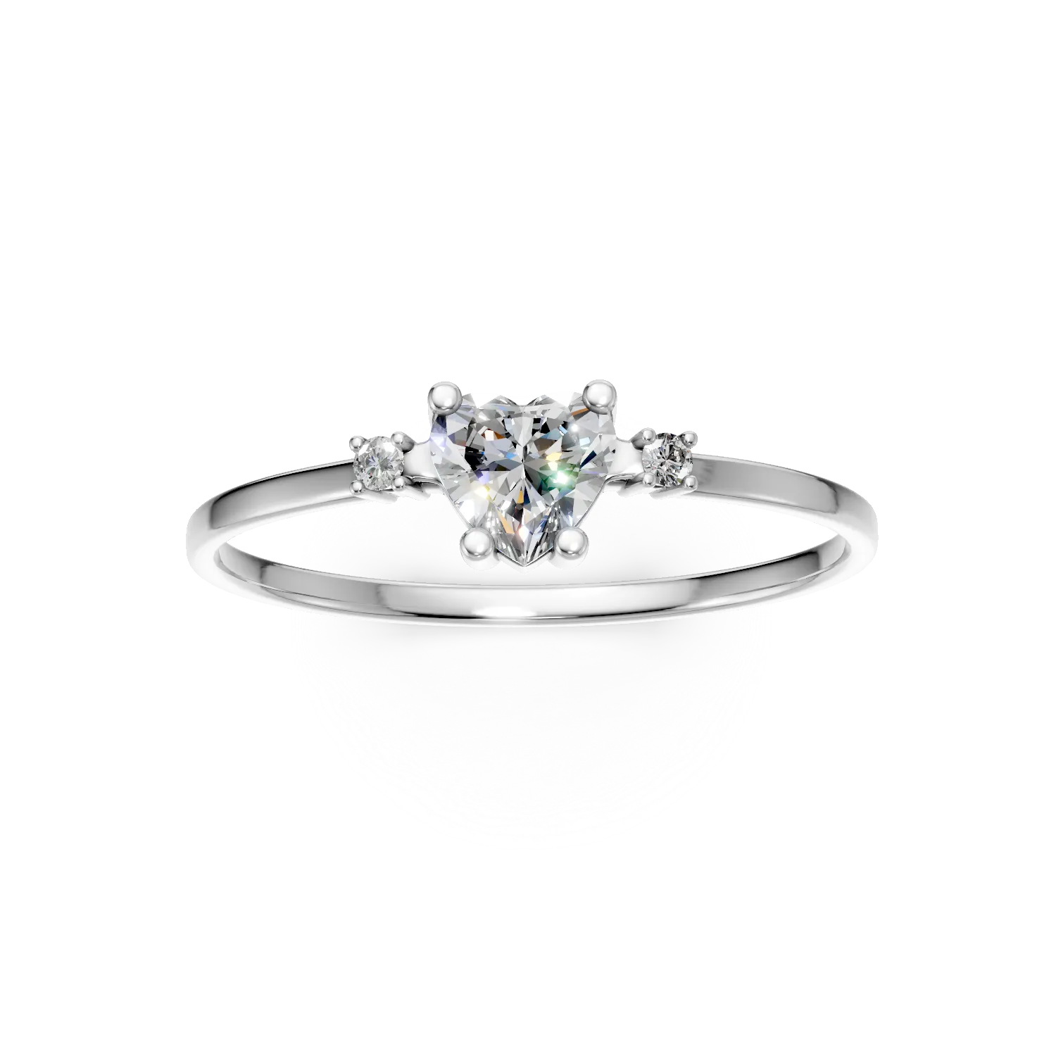 Inel din aur alb cu zirconii