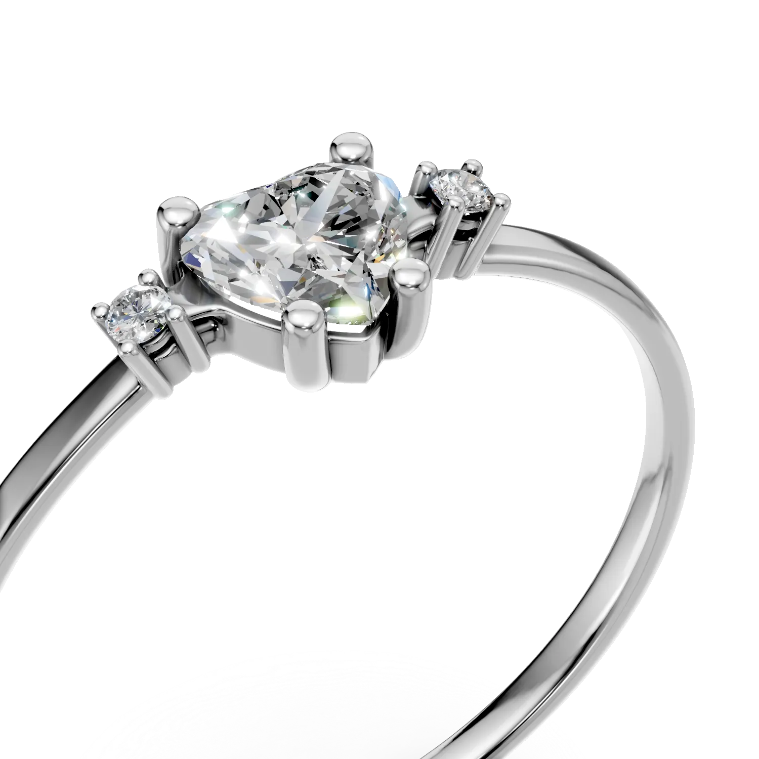 Inel din aur alb cu zirconii