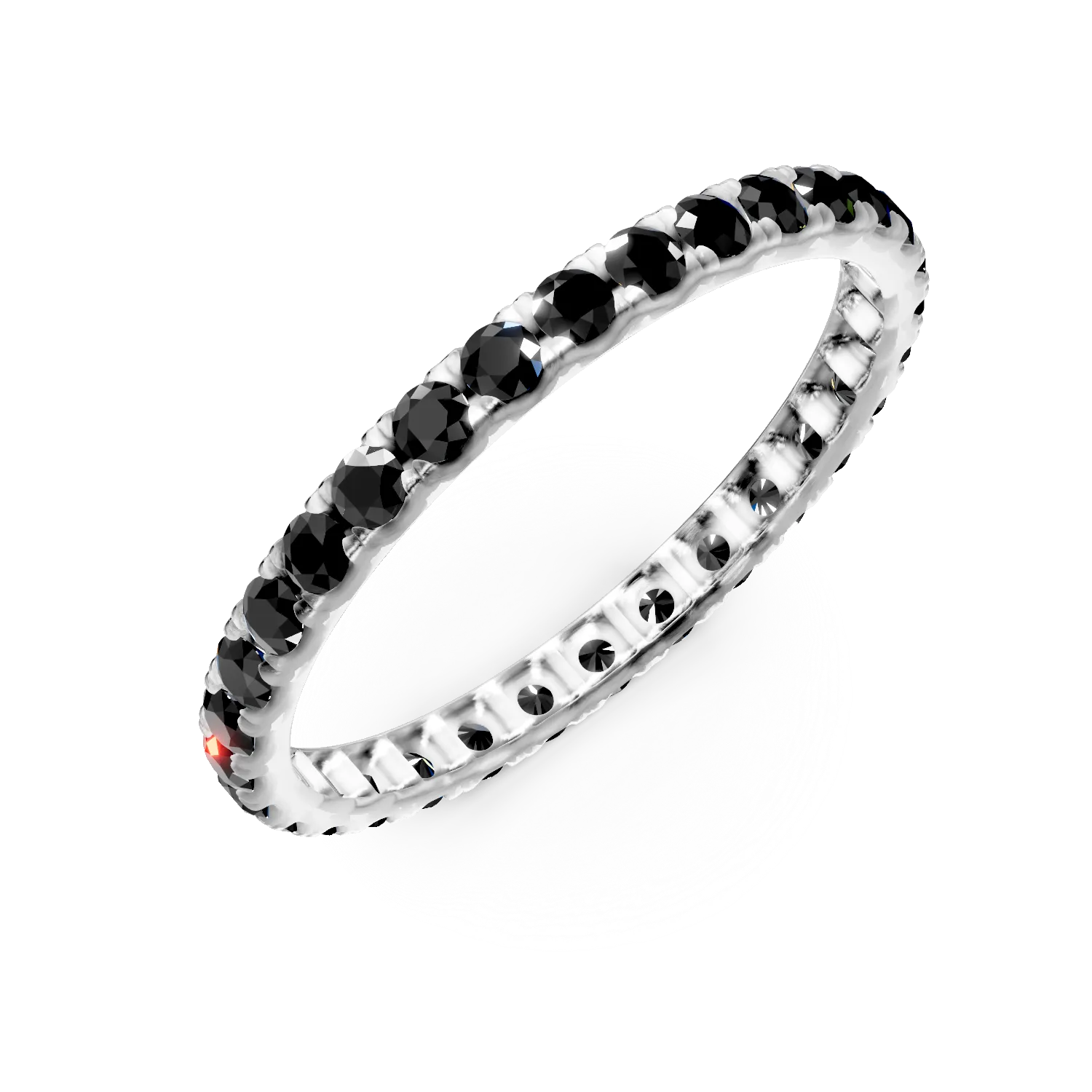 Inel eternity din aur alb cu diamante negre de 0.94ct