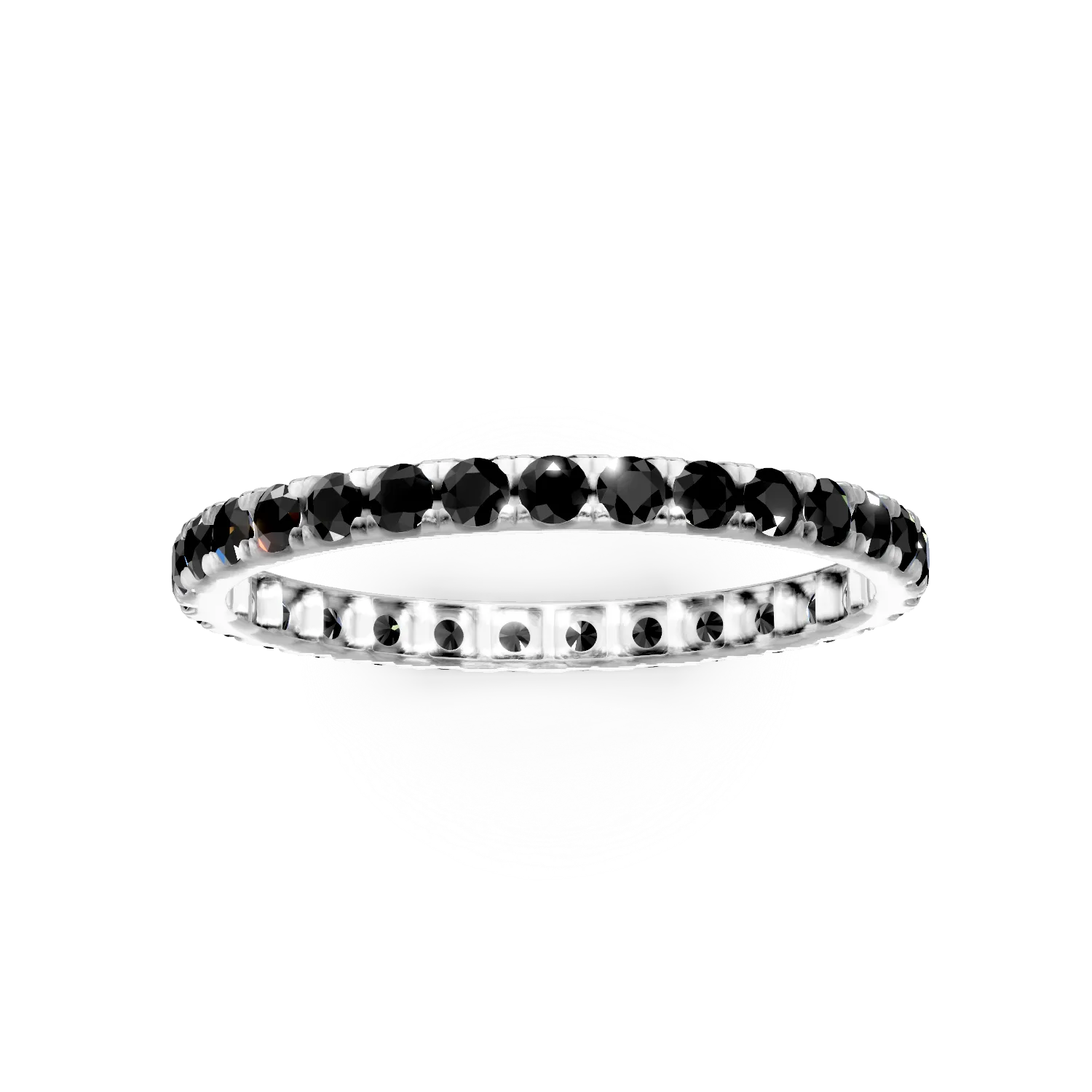 Inel eternity din aur alb cu diamante negre de 0.94ct