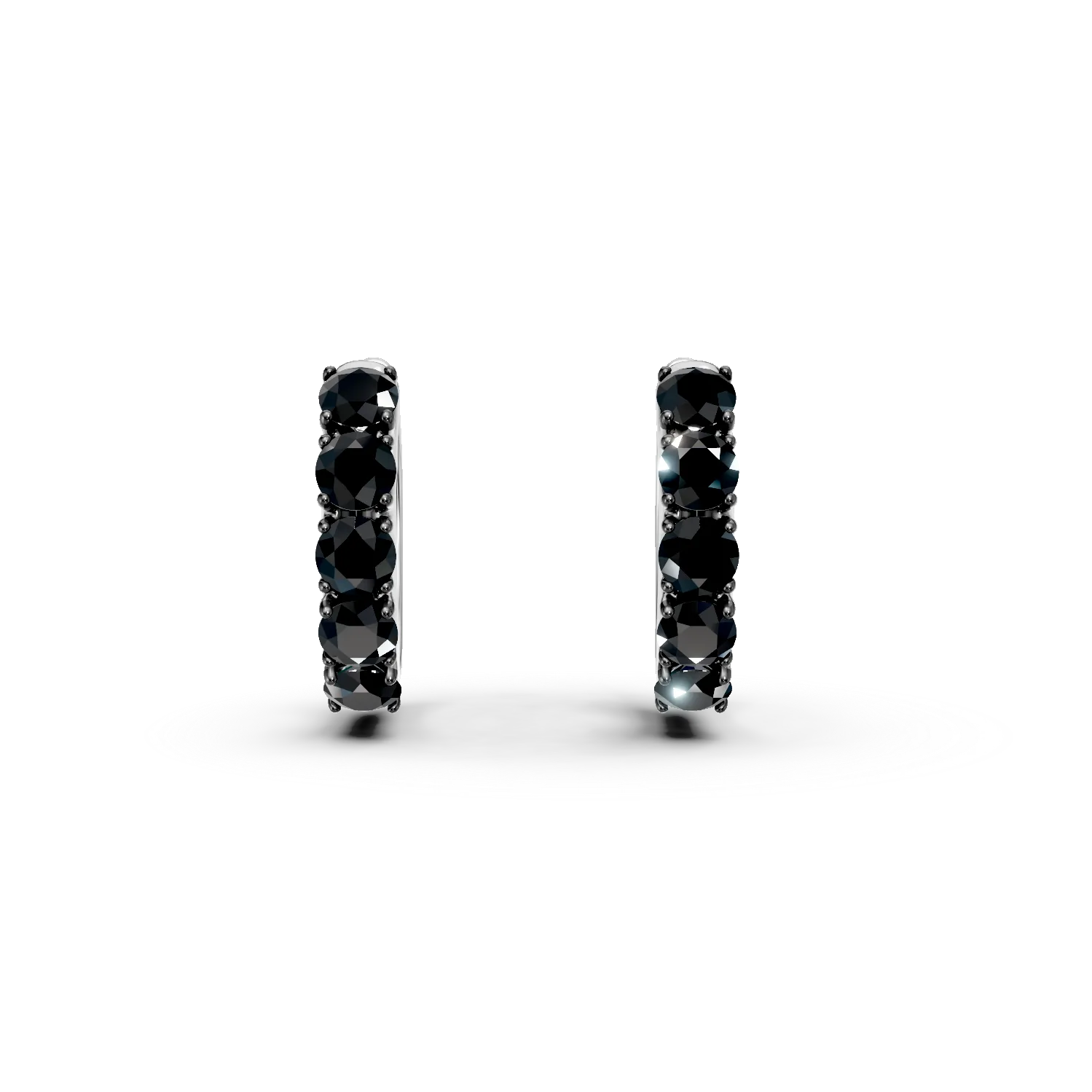 Kerek feherarany fulbevalo 1.22ct fekete gyemantokkal-194381