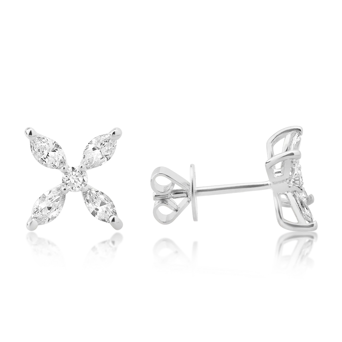 White gold screw back earrings with 0.3ct diamonds