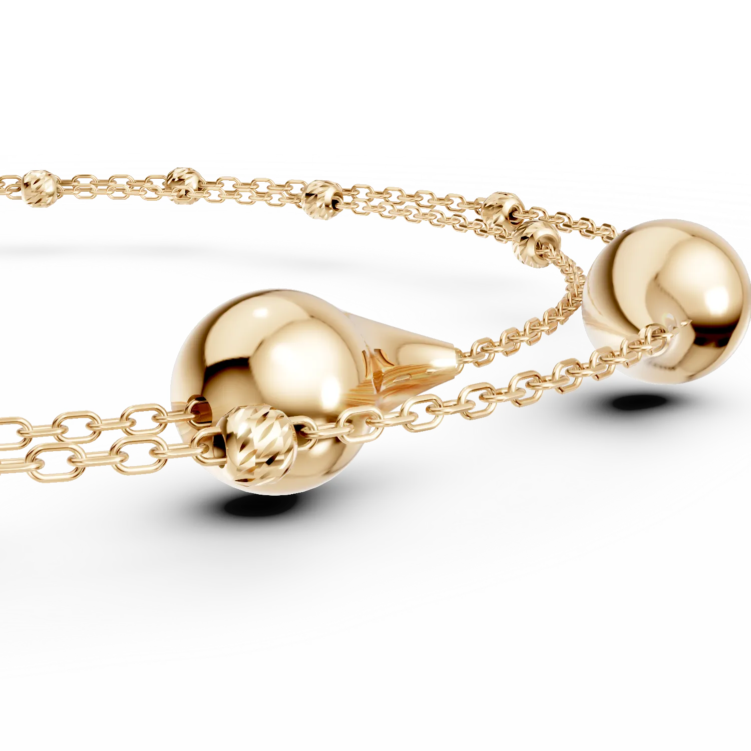 Yellow gold bracelet with pendants