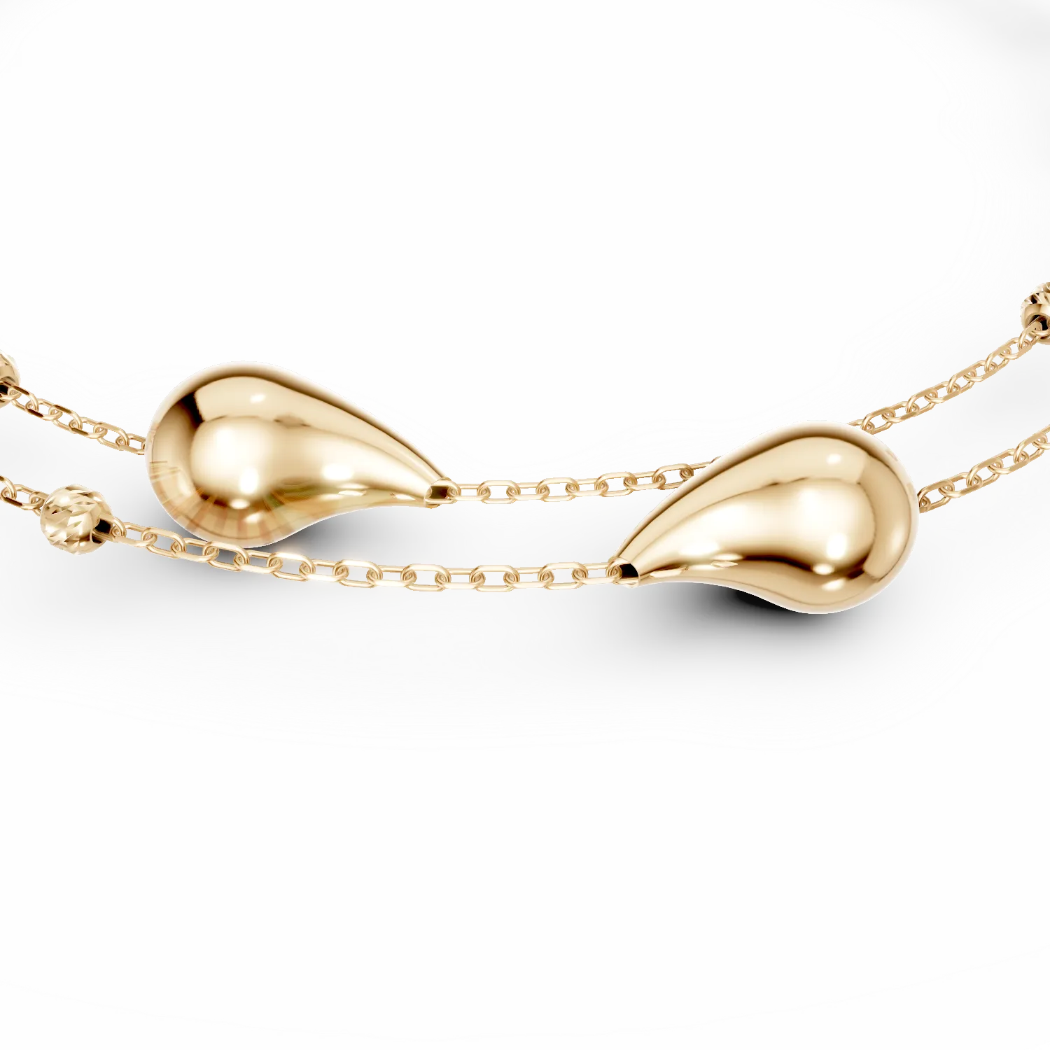 Yellow gold bracelet with pendants