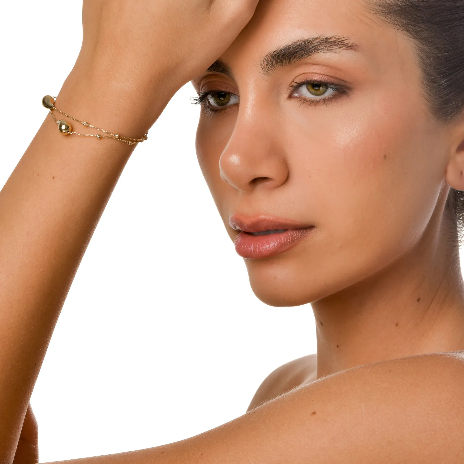 Yellow gold bracelet with pendants