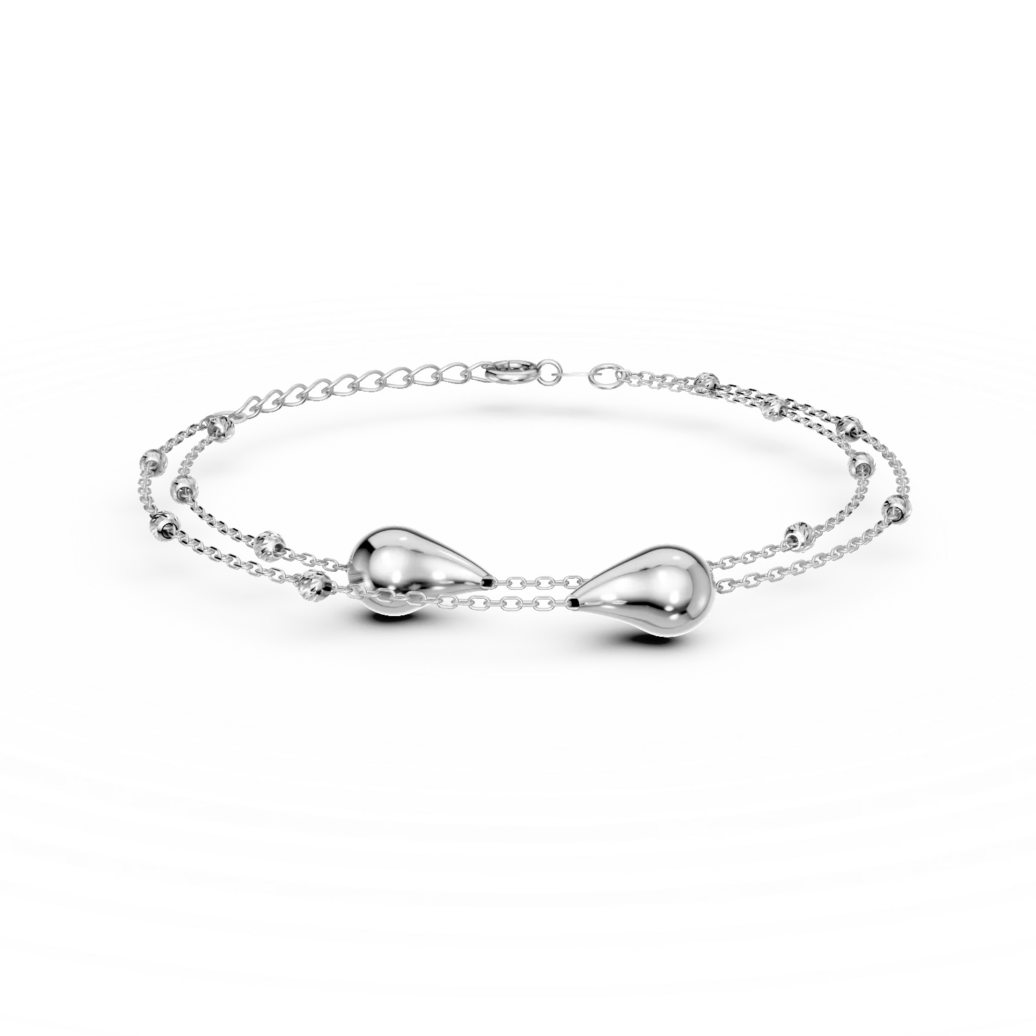 Bratara din aur alb cu pandantive