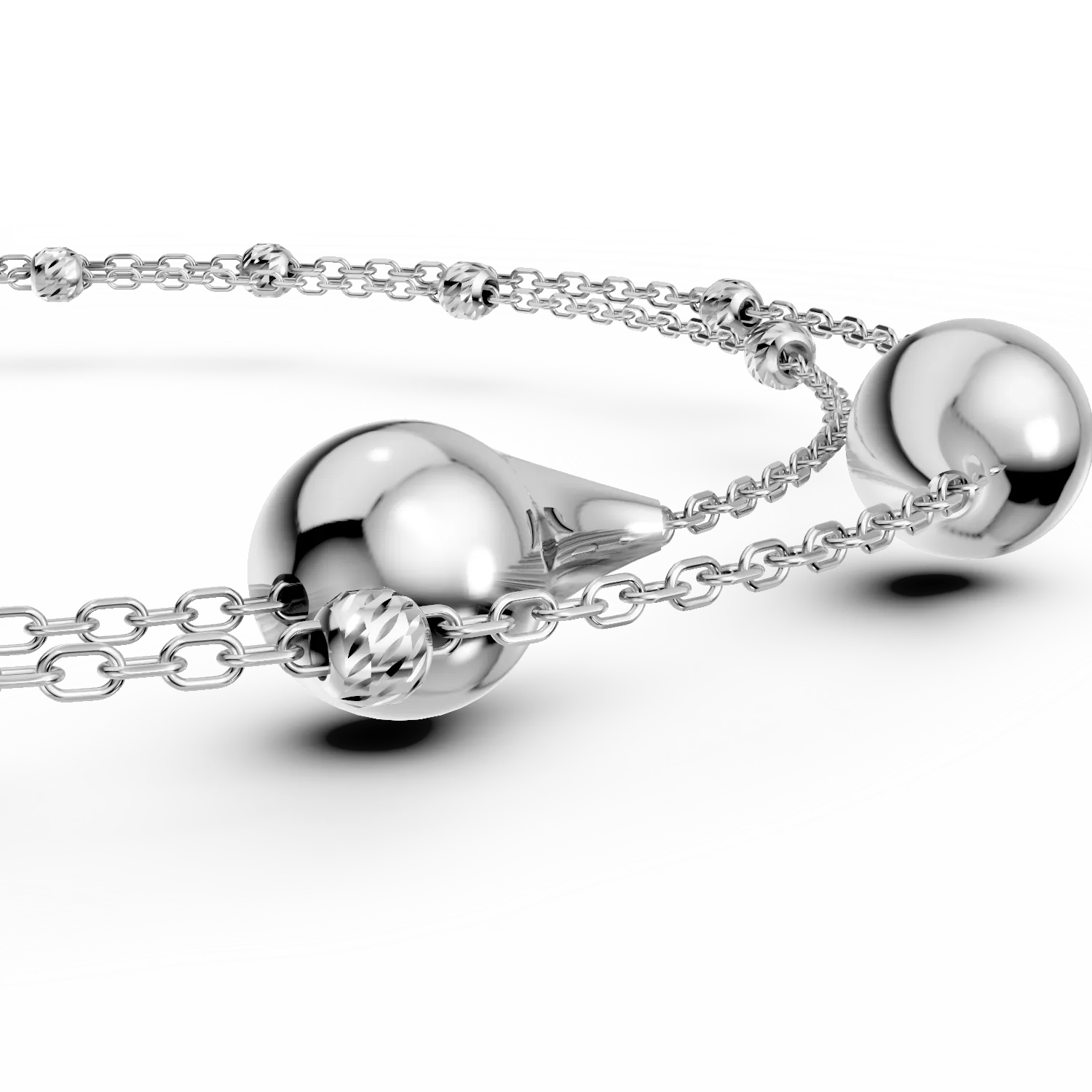 White gold bracelet with pendants