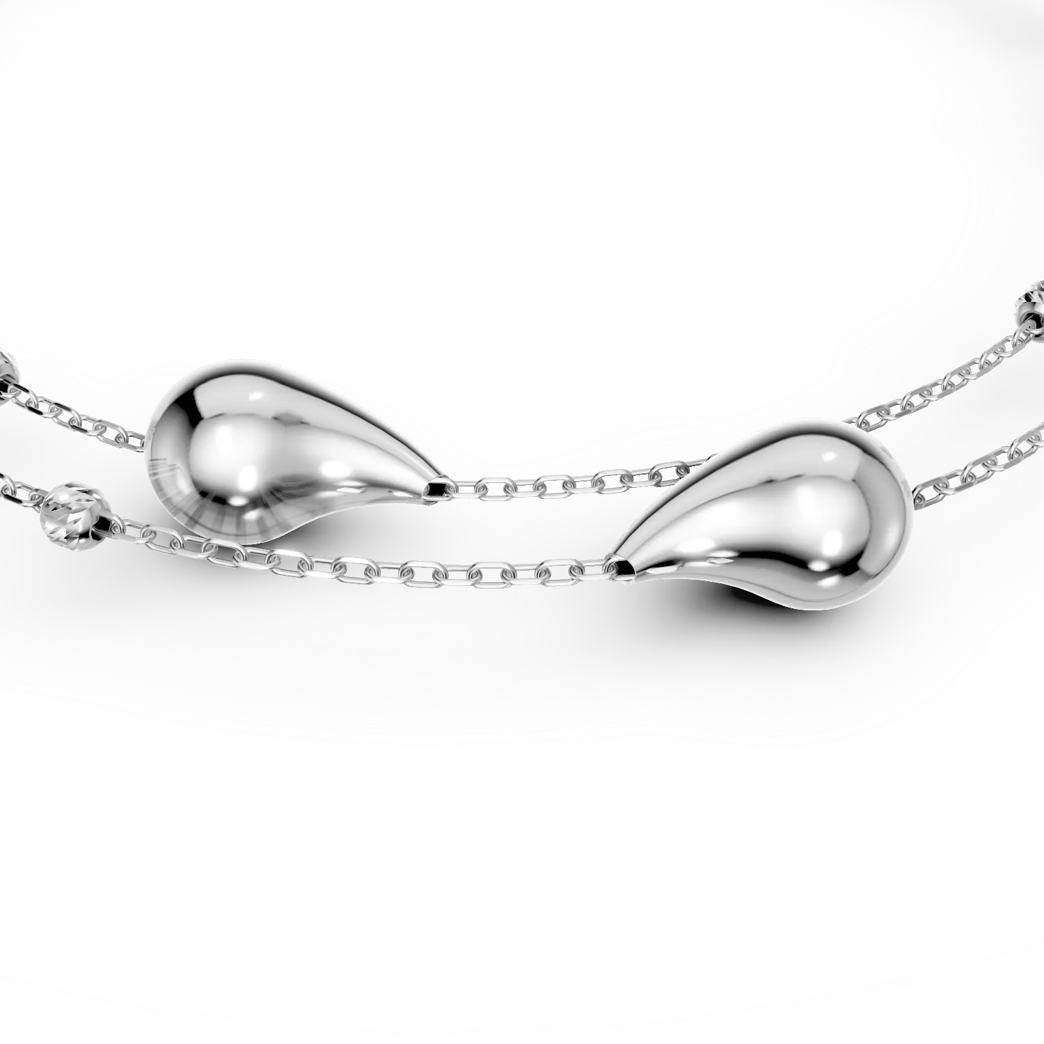 White gold bracelet with pendants