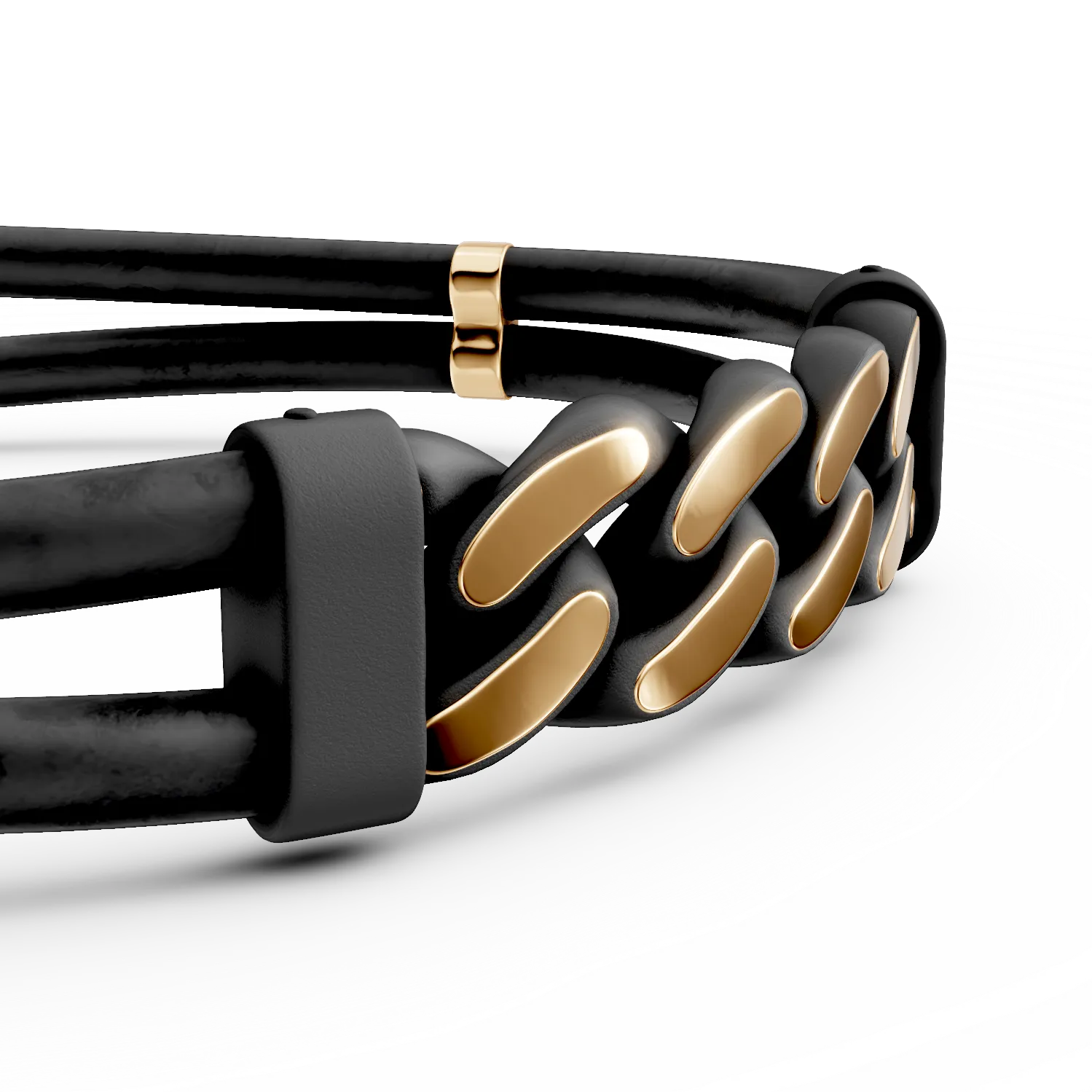 Yellow gold and titanium bracelet