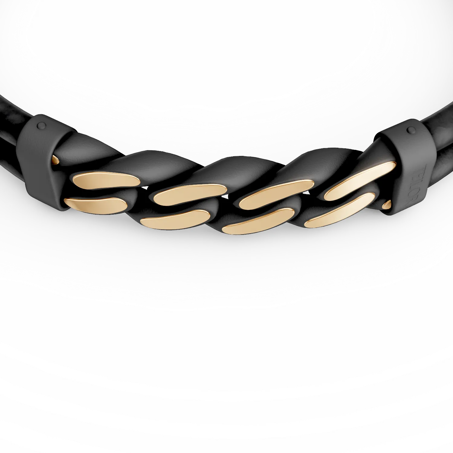 Yellow gold and titanium bracelet