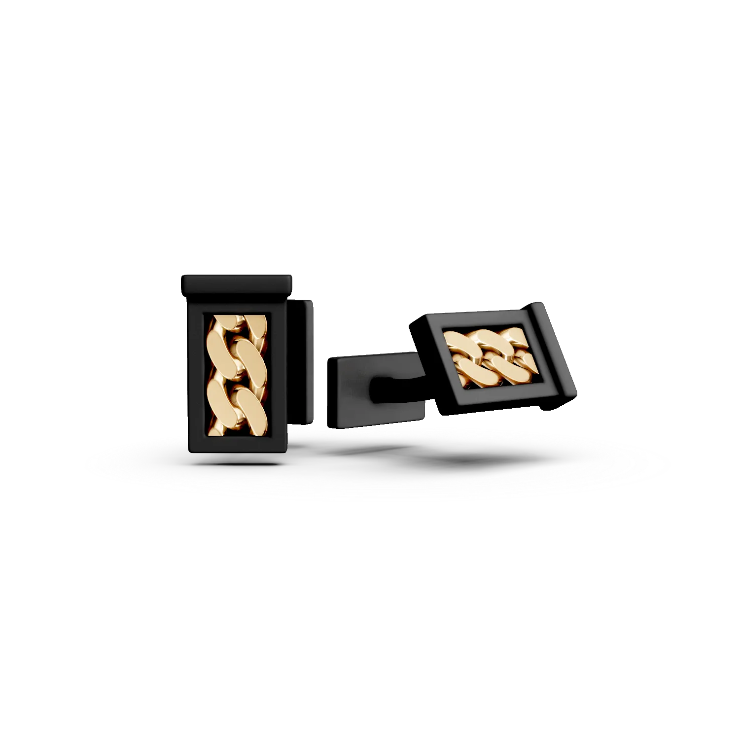 Titanium and yellow gold cufflinks