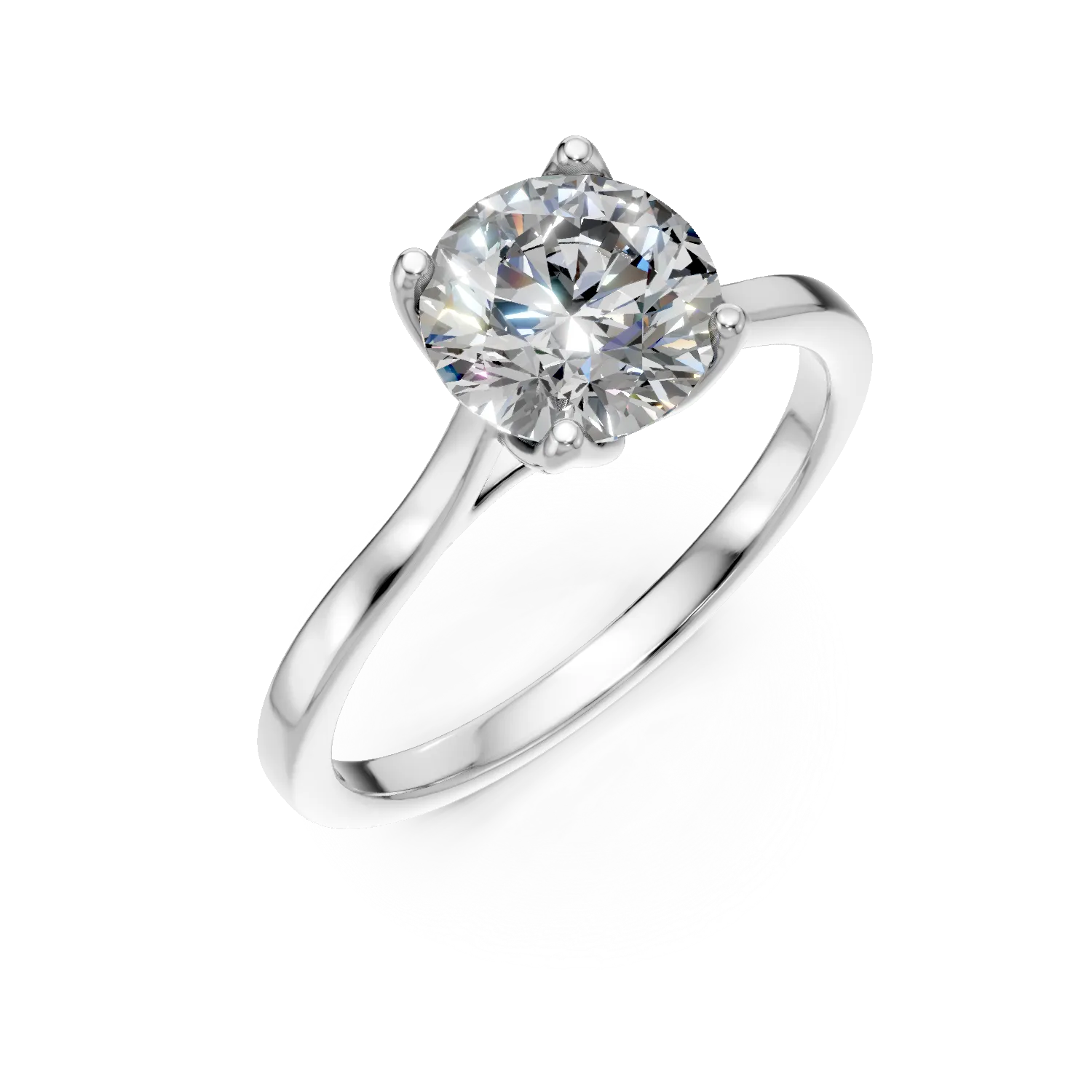 Pierścionek zaręczynowy z białego złota Lotus z 1.59ct diamentem wyhodowanym w laboratorium