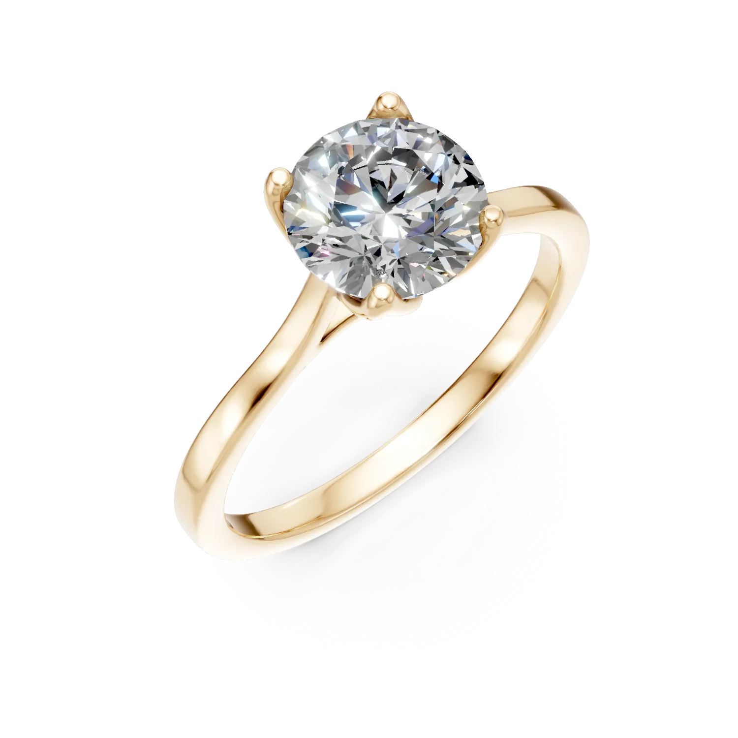 Yellow gold Lotus engagement ring with 1.5ct solitaire lab grown diamond-194950