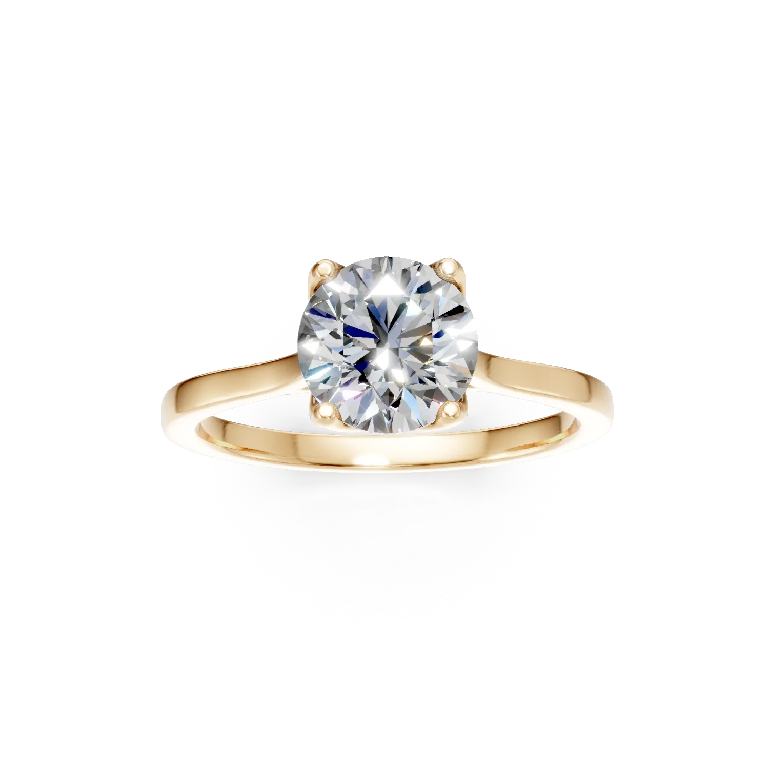 Yellow gold Lotus engagement ring with 1.5ct solitaire lab grown diamond