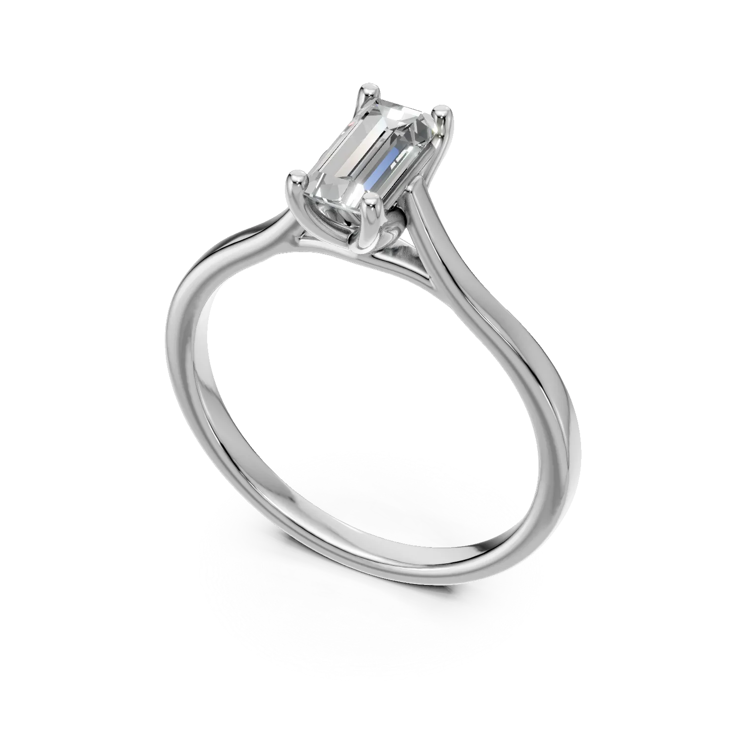 White gold Lotus engagement ring with 1ct solitaire lab grown diamond
