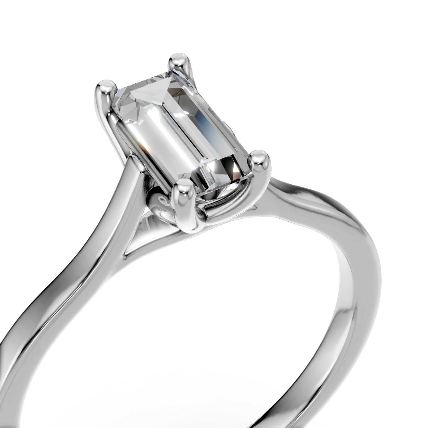 White gold Lotus engagement ring with 1ct solitaire lab grown diamond