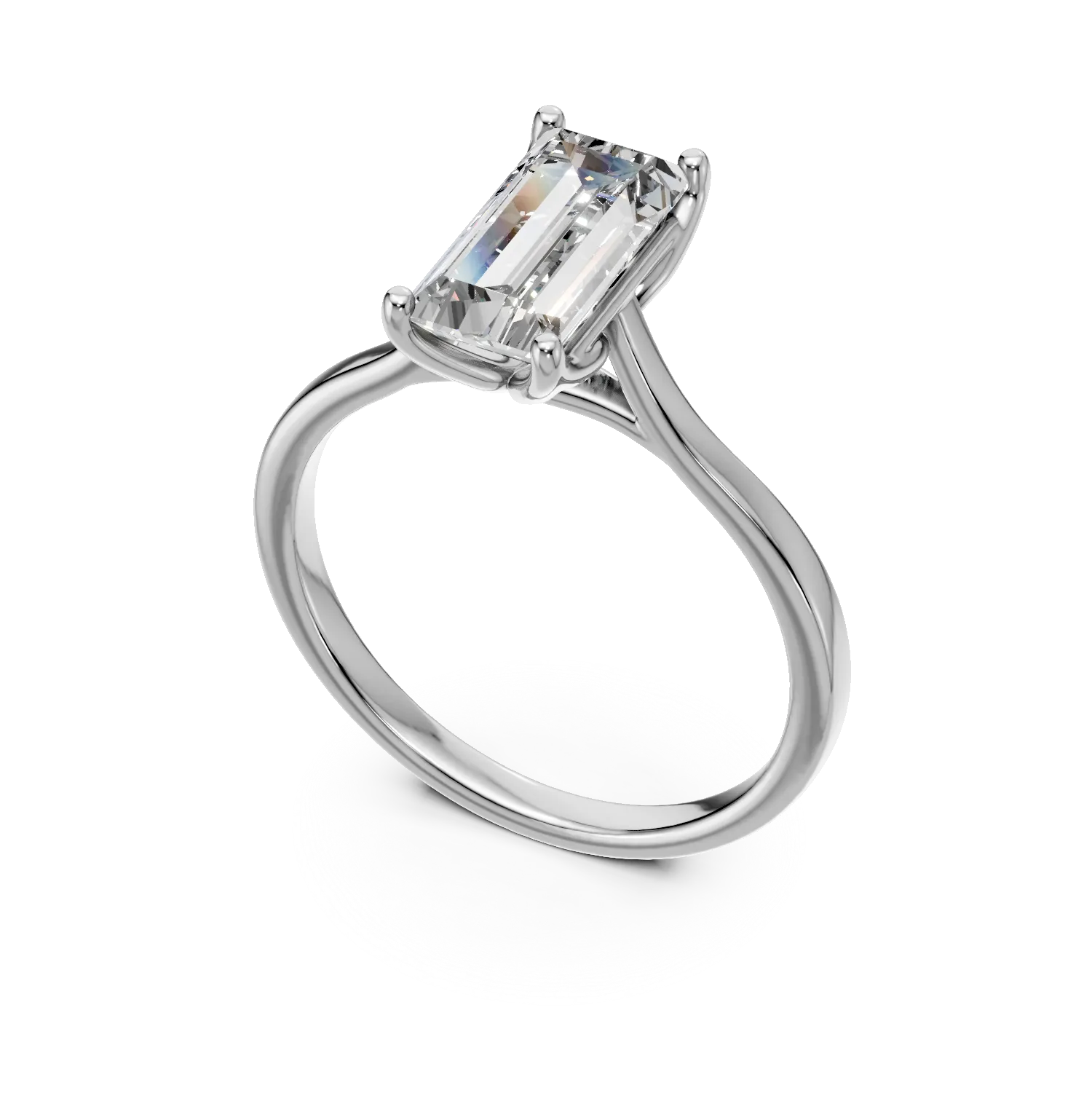 Pierścionek zaręczynowy z białego złota Lotus z 1.52ct diamentem wyhodowanym w laboratorium