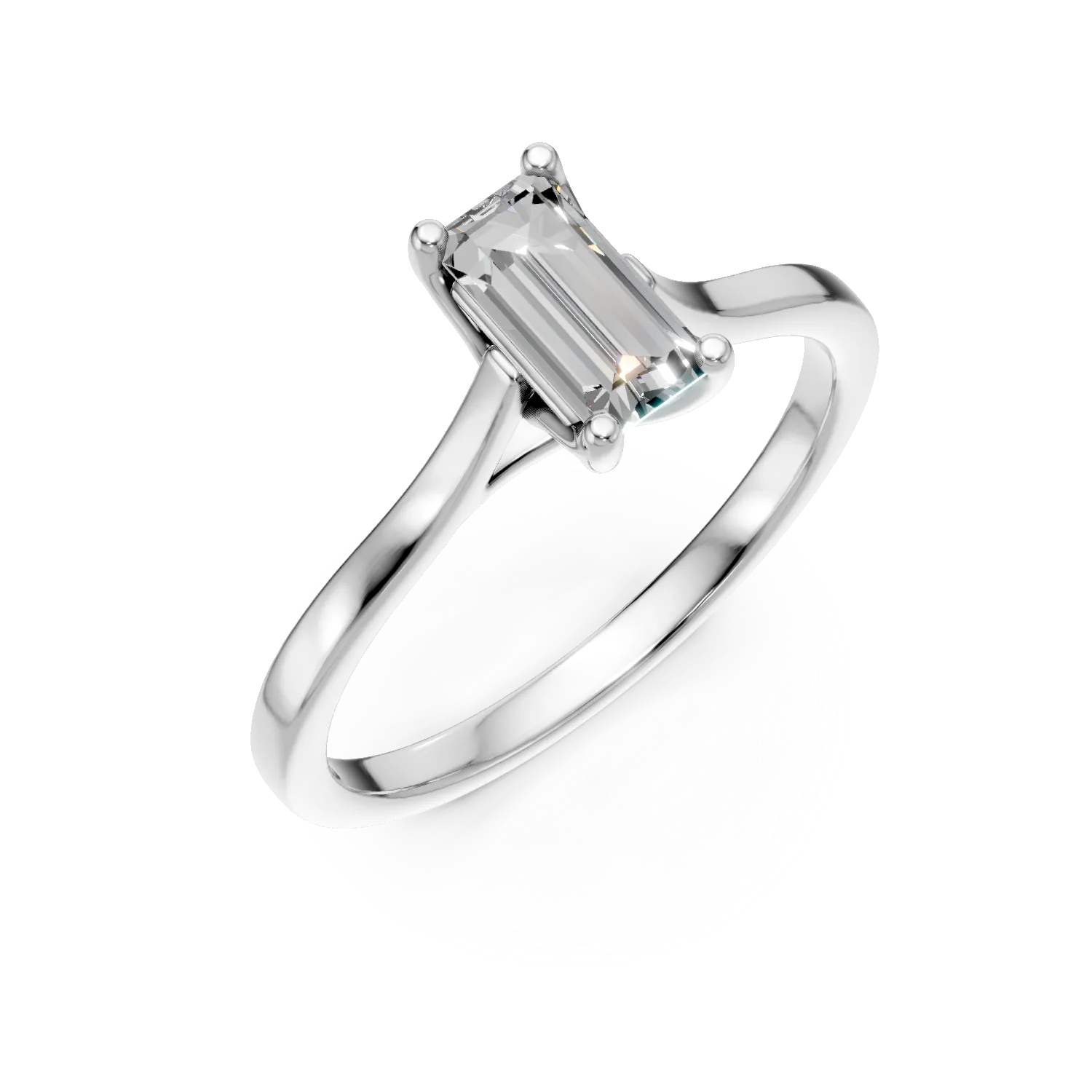 White gold Lotus engagement ring with 0.5ct solitaire lab grown diamond-195036