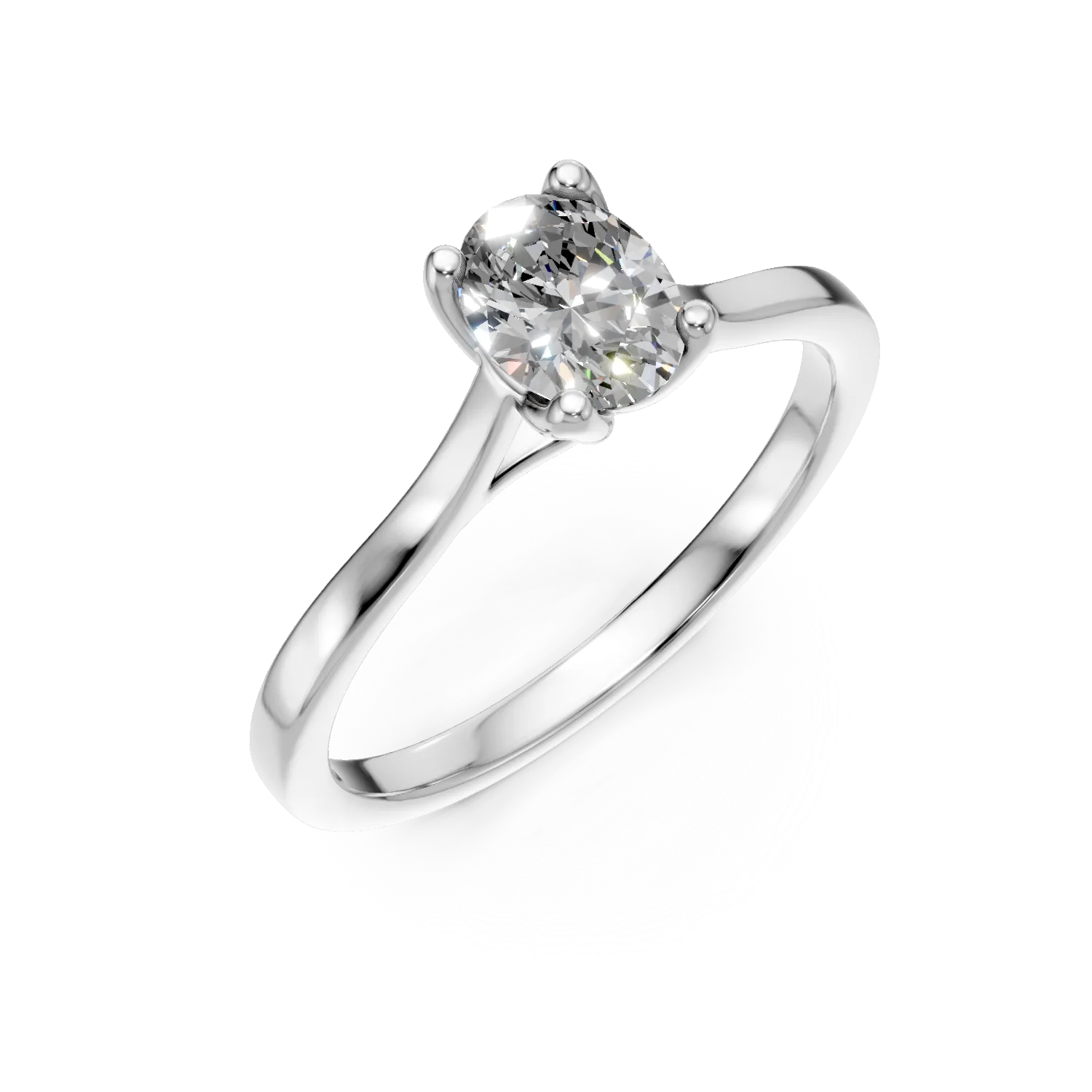 White gold Lotus engagement ring with a 0.5ct solitaire lab grown diamond