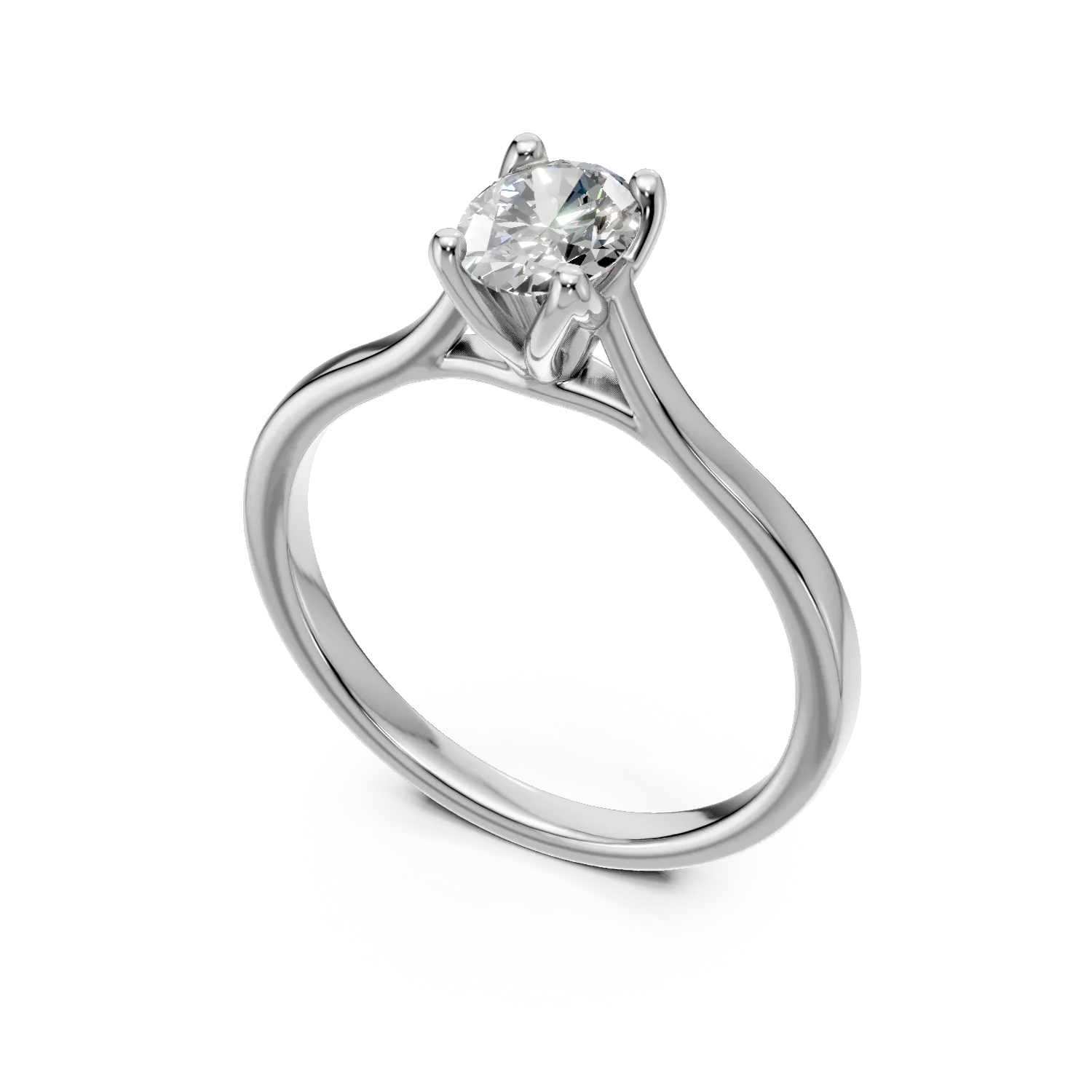 White gold Lotus engagement ring with a 0.5ct solitaire lab grown diamond