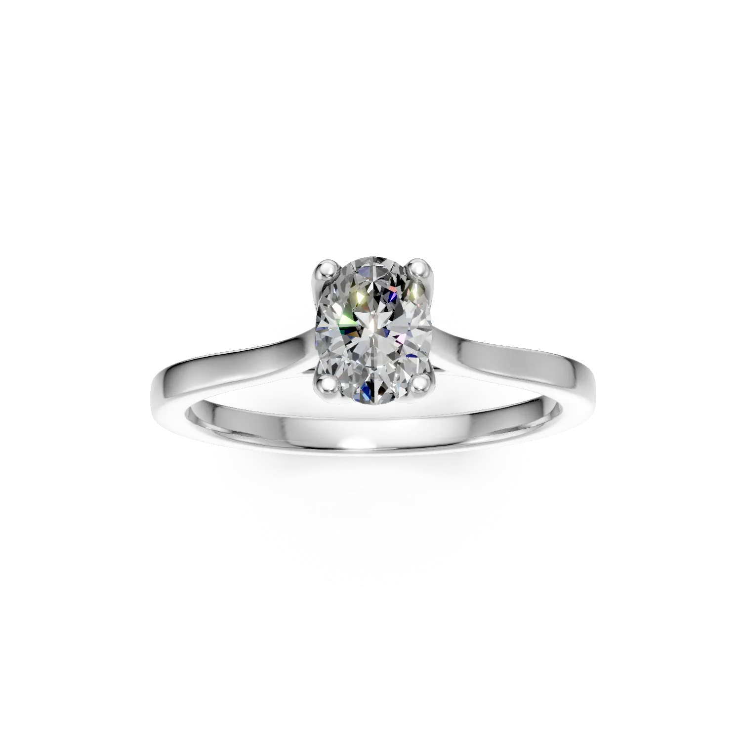 White gold Lotus engagement ring with a 0.5ct solitaire lab grown diamond