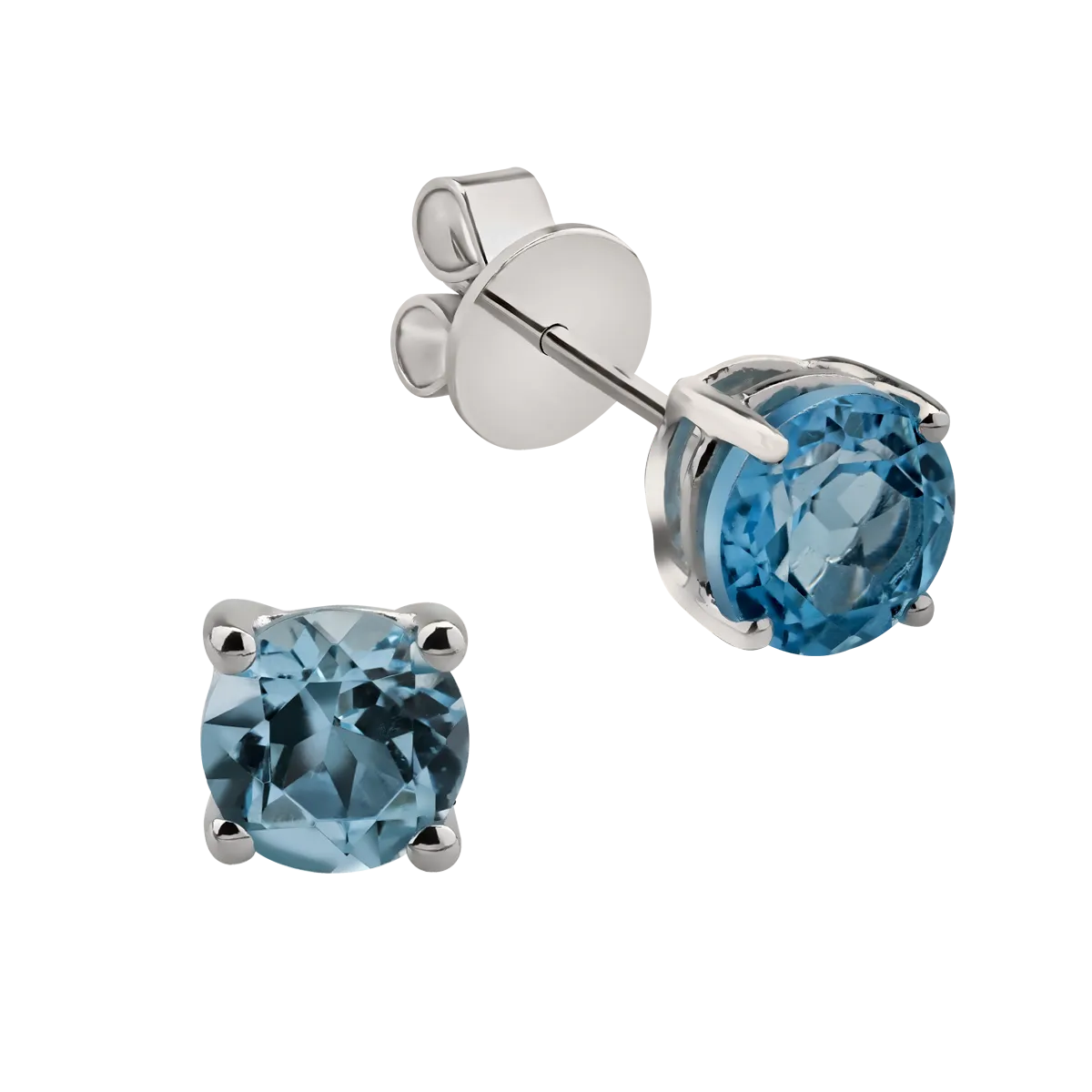 White gold earrings with 2ct blue topazes