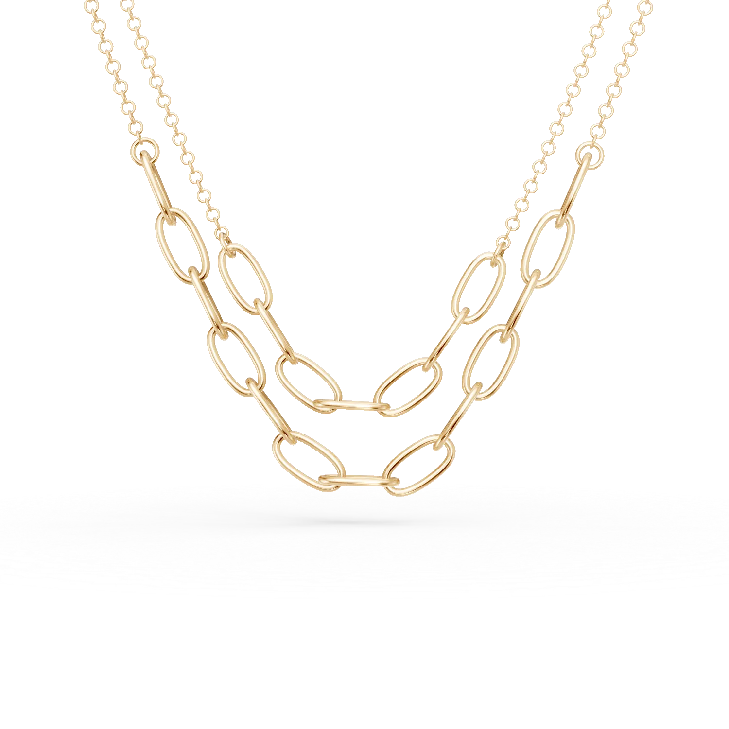 Yellow gold double chain-195502