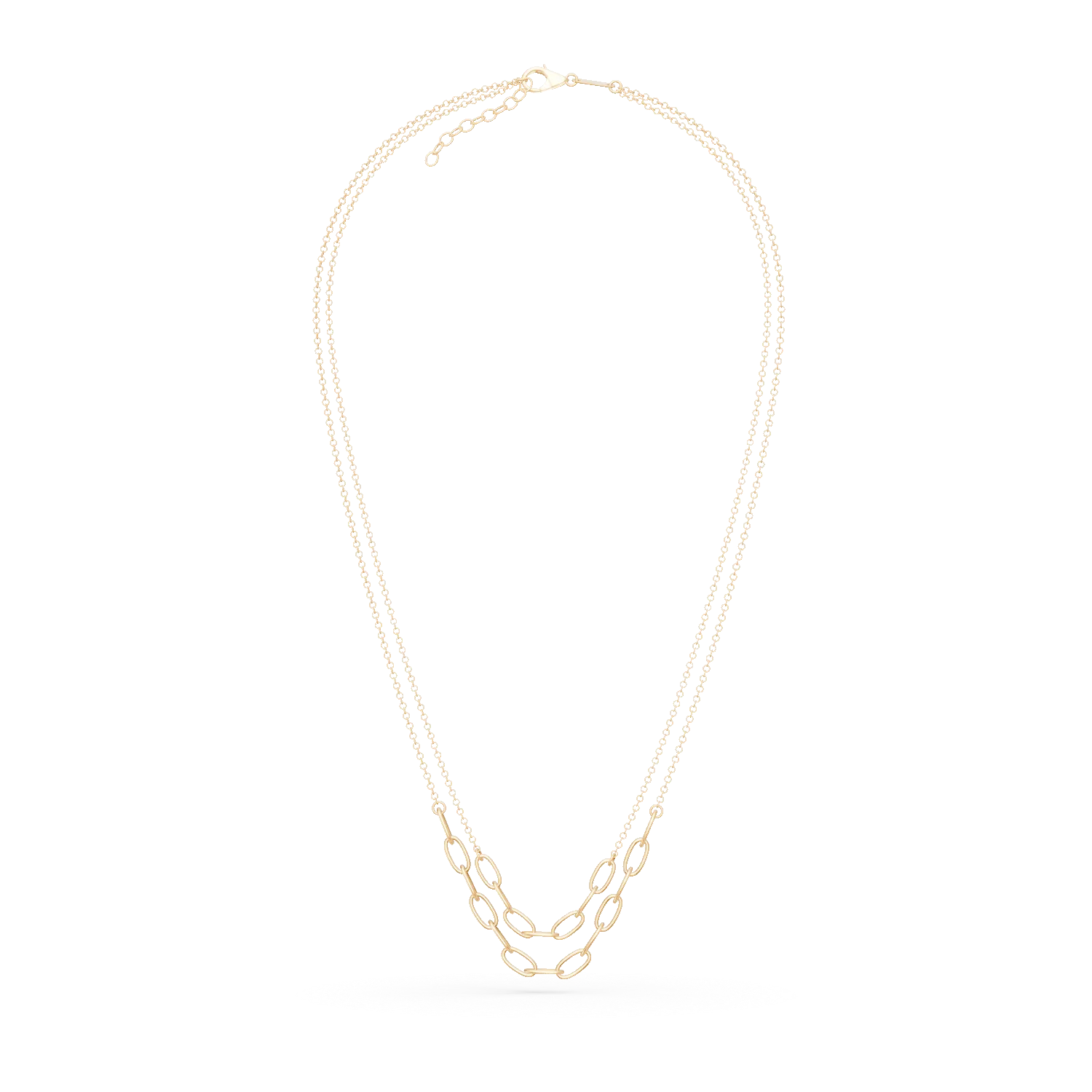 Yellow gold double chain