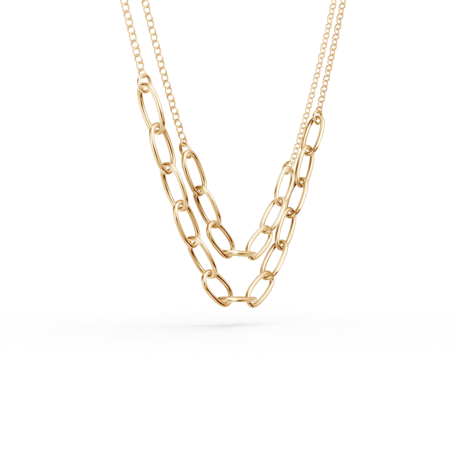 Yellow gold double chain