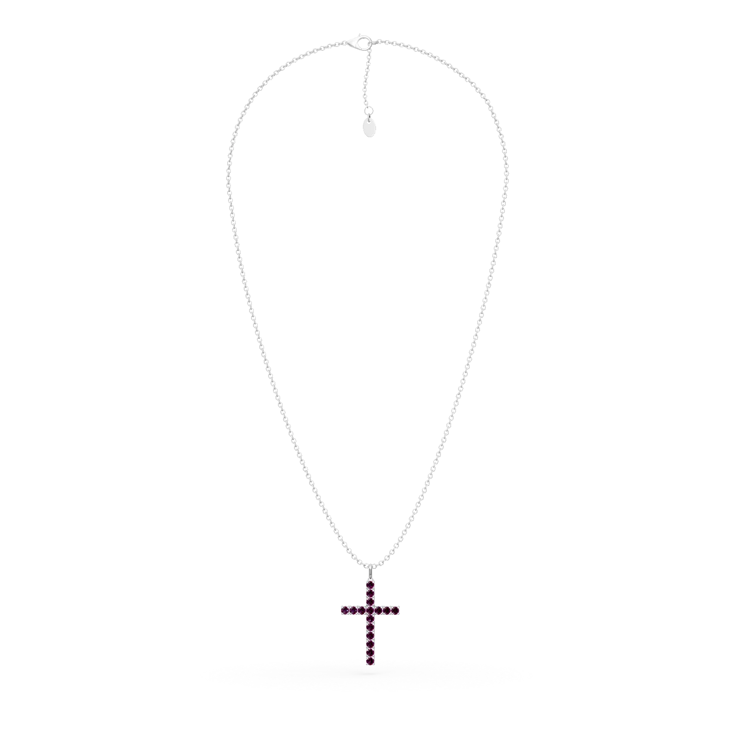 Fehérarany kereszt medálos nyaklánc 1.5ct rubinnal