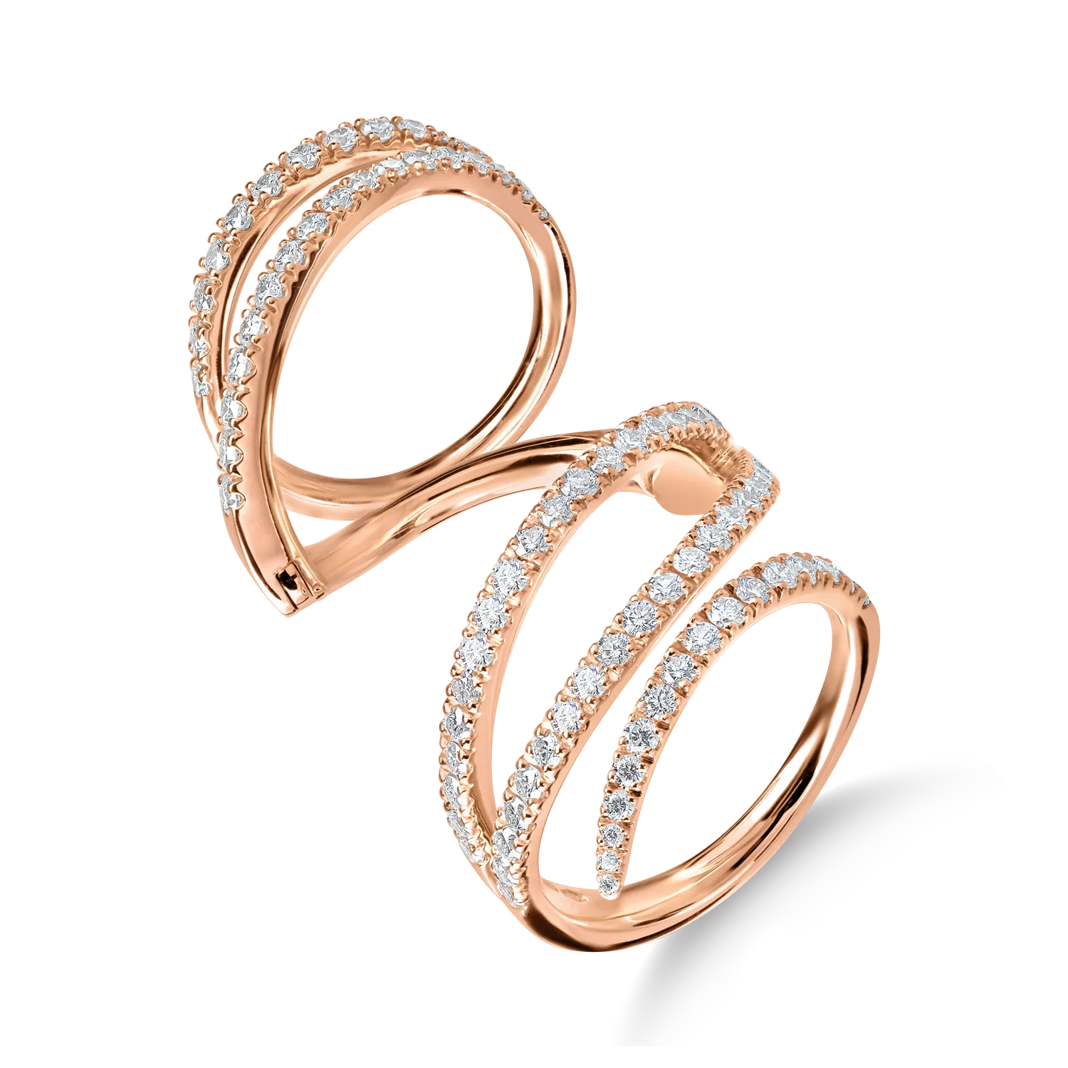 Pierścionek z różowego złota z 1.8ct diamentami mikrosetującymi-195805