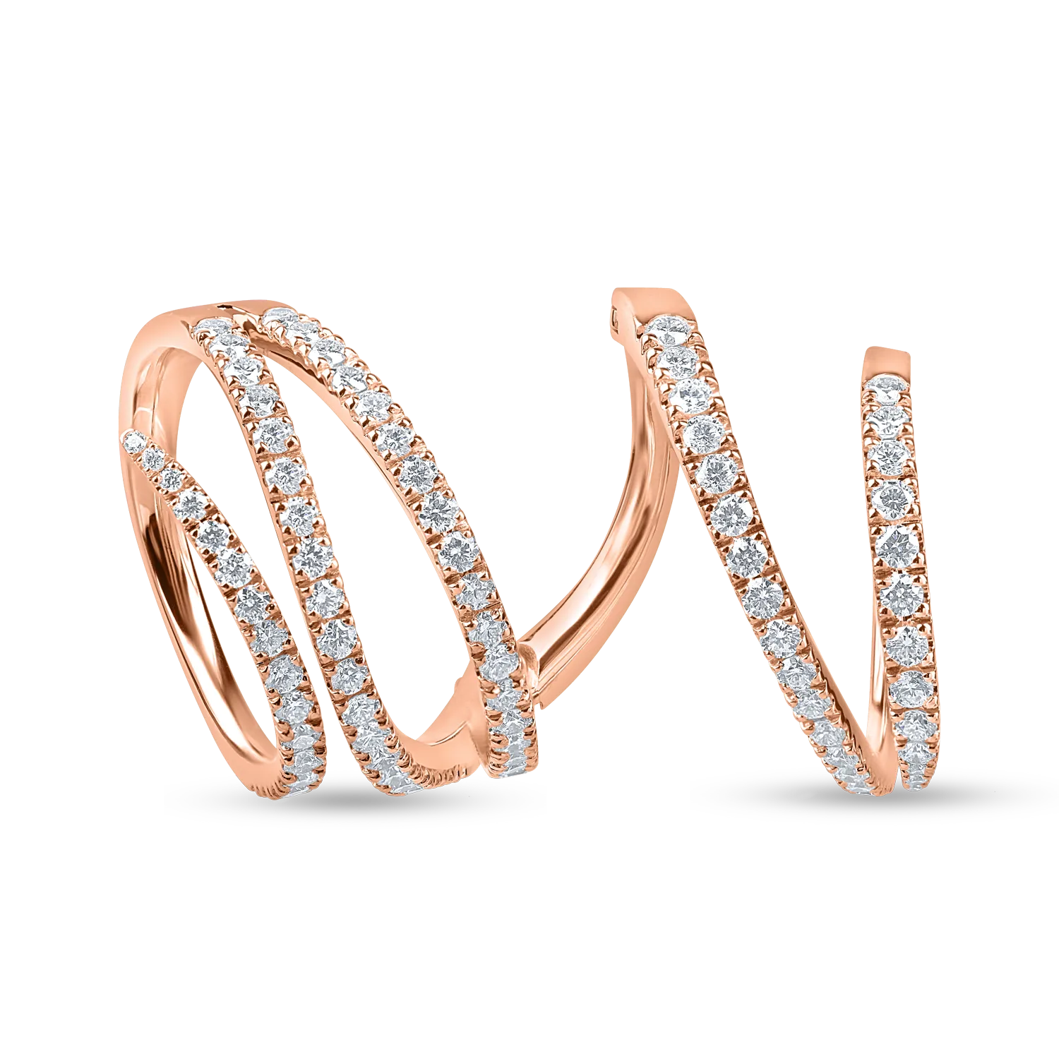 Pierścionek z różowego złota z 1.8ct diamentami mikrosetującymi