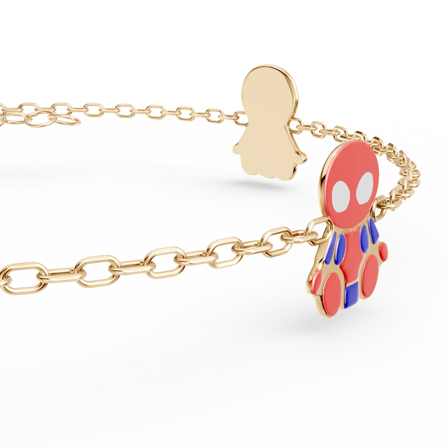 Bratara din aur galben cu pandantive supereroi pentru copii