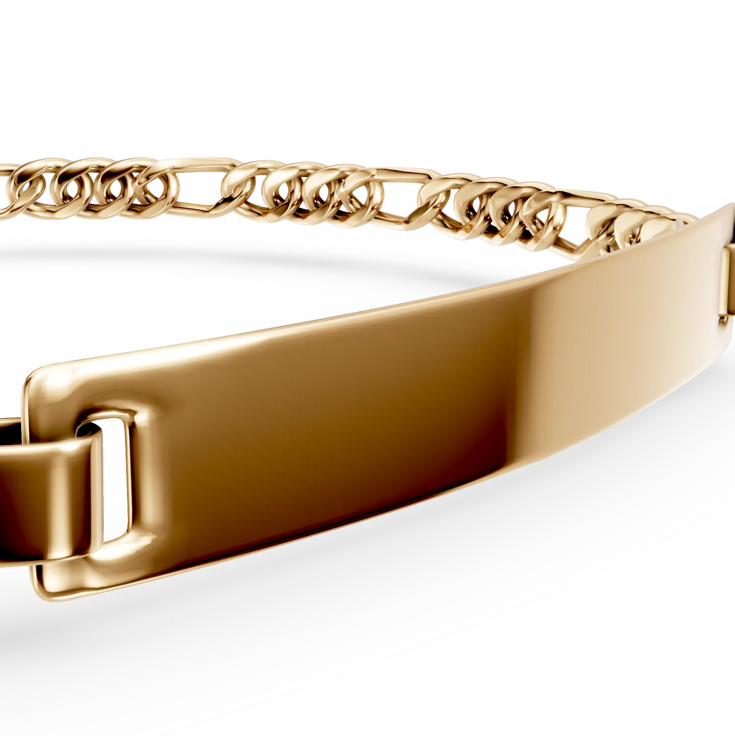 Bratara din aur galben cu placuta de gravare pentru copii