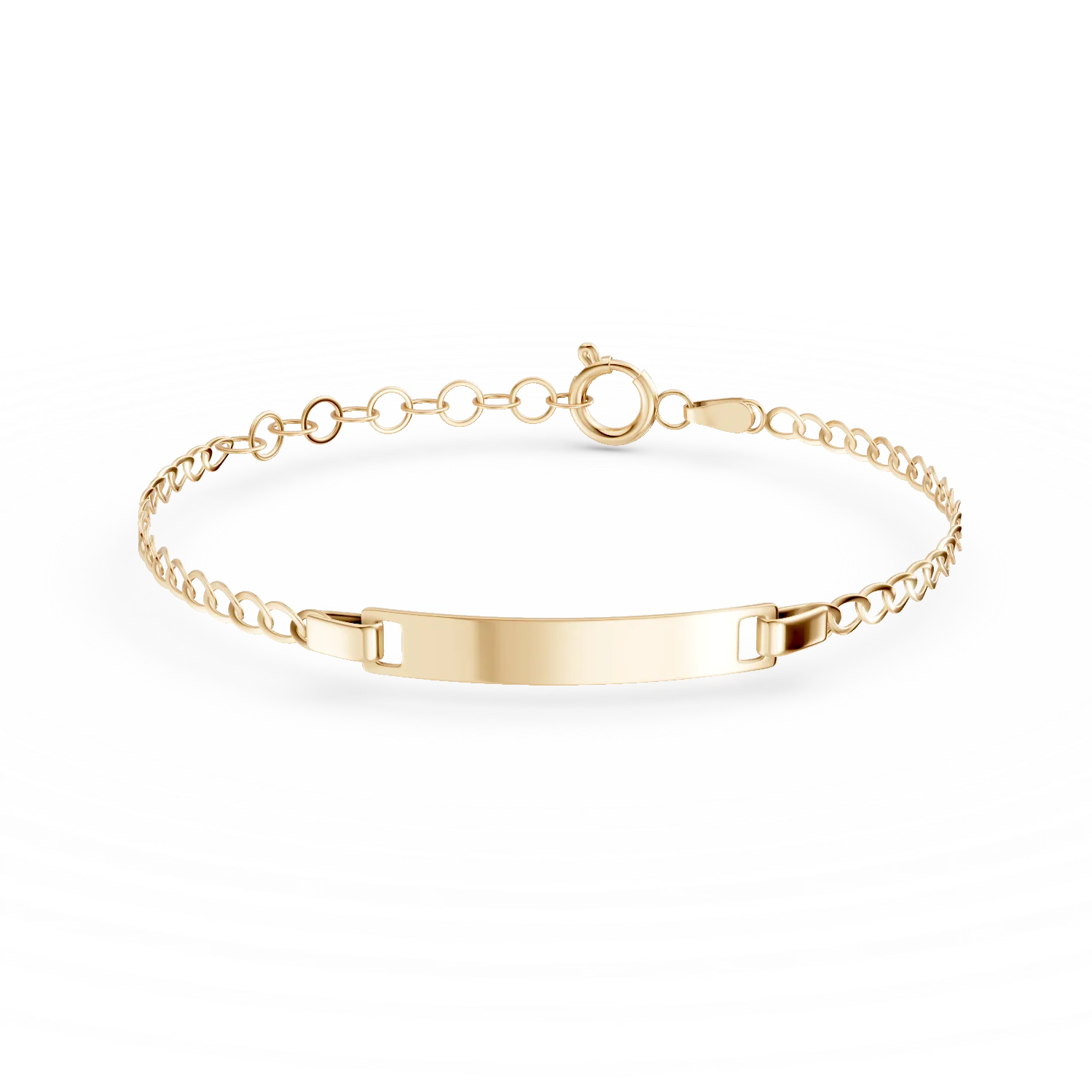 Bratara din aur galben cu placuta de gravare pentru copii