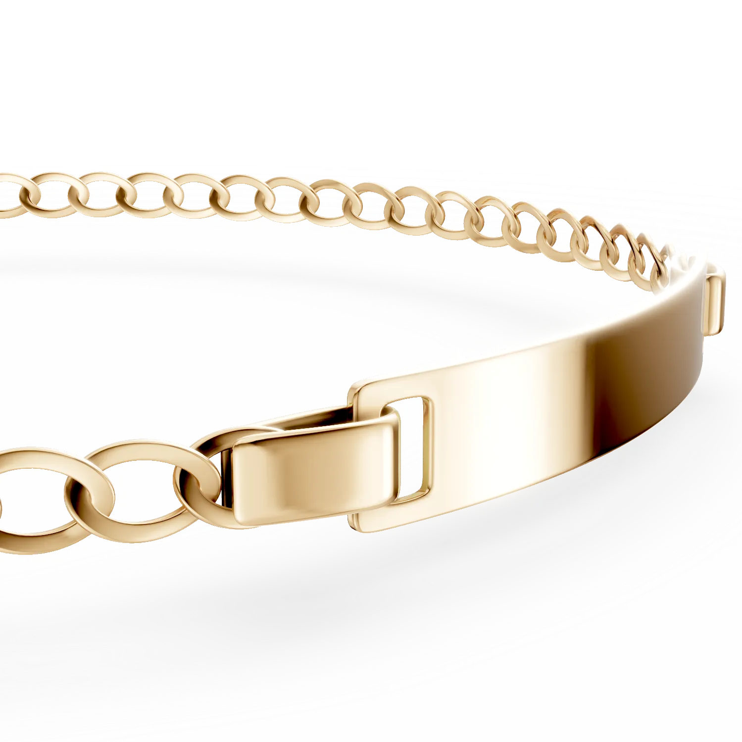 Bratara din aur galben cu placuta de gravare pentru copii