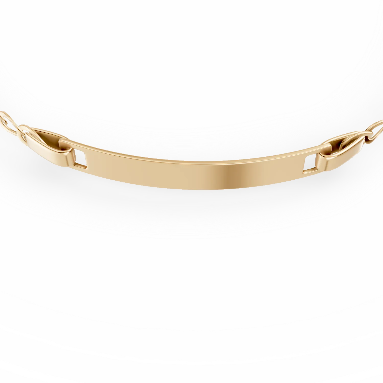 Bratara din aur galben cu placuta de gravare pentru copii