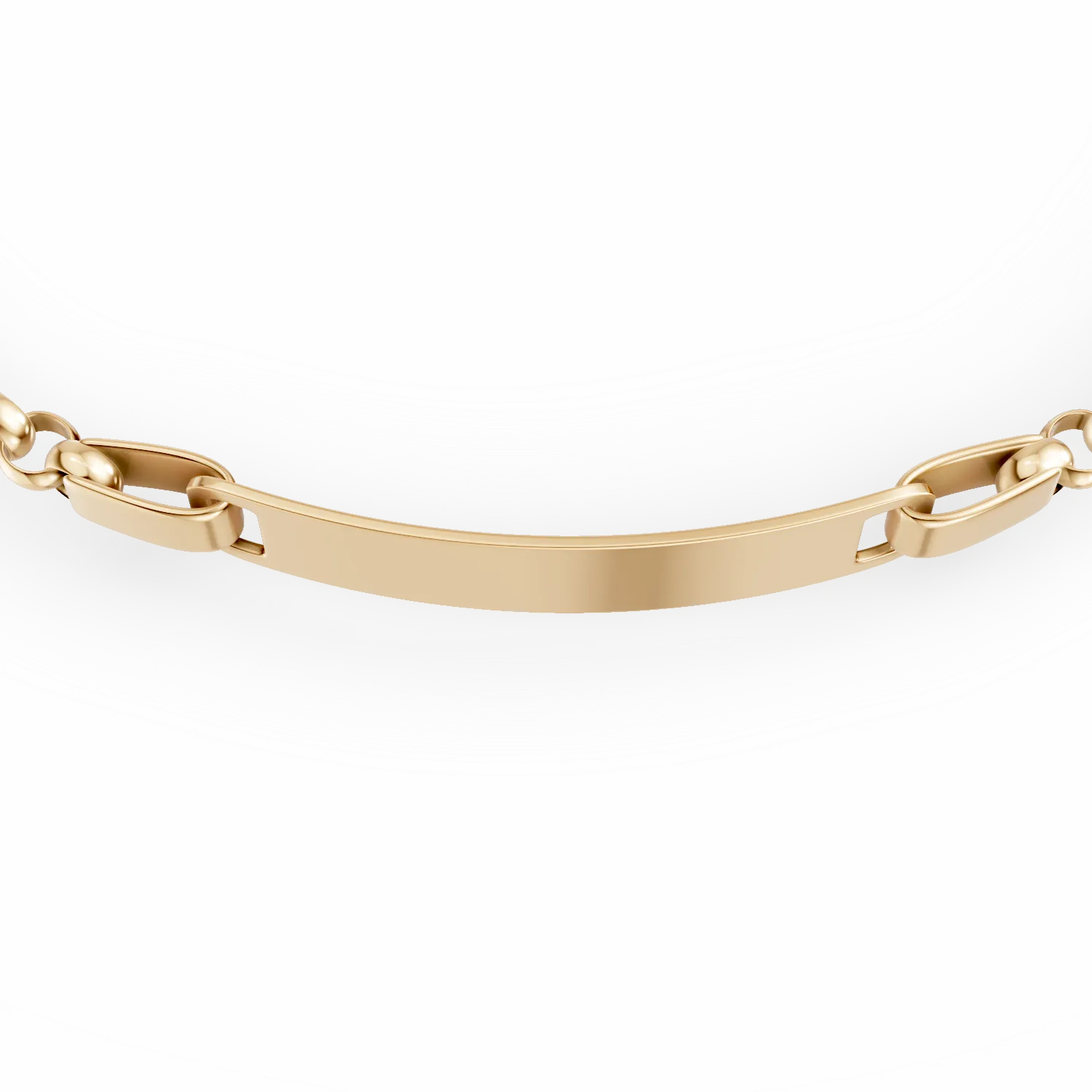 Yellow gold bracelet with engraving plate for children