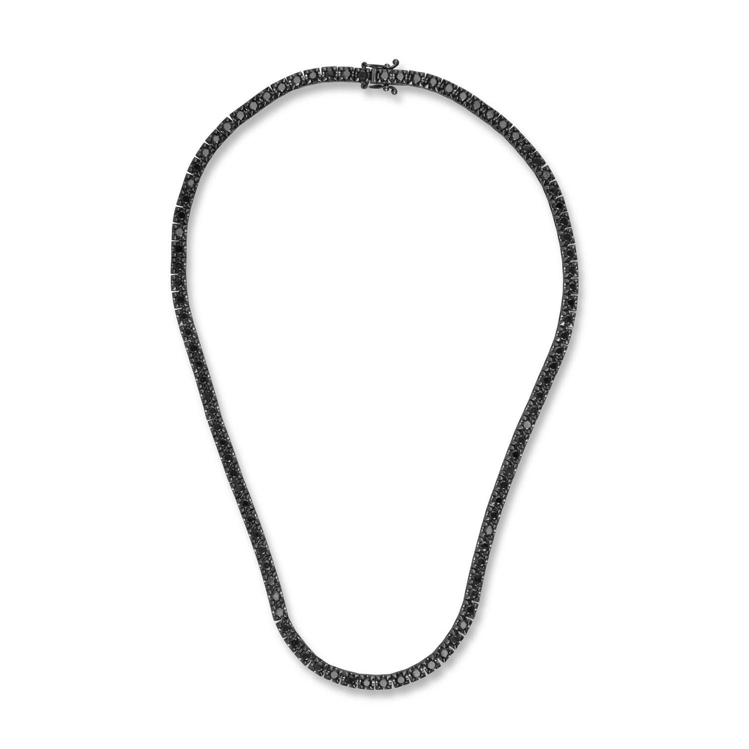 Colier tennis din aur negru cu diamante negre de 10ct