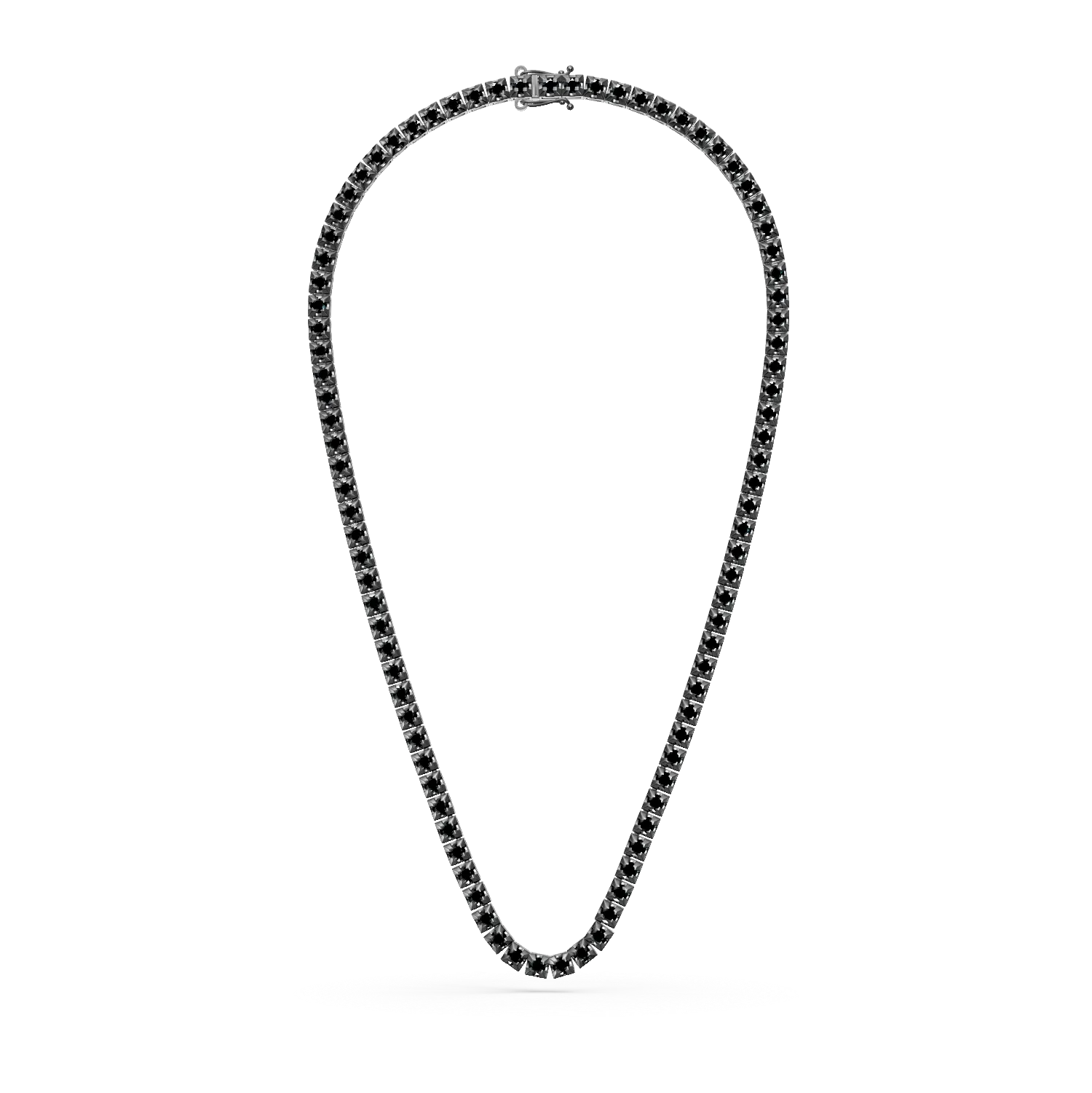 Fekete arany tenisz nyaklánc 10ct fekete gyémántokkal